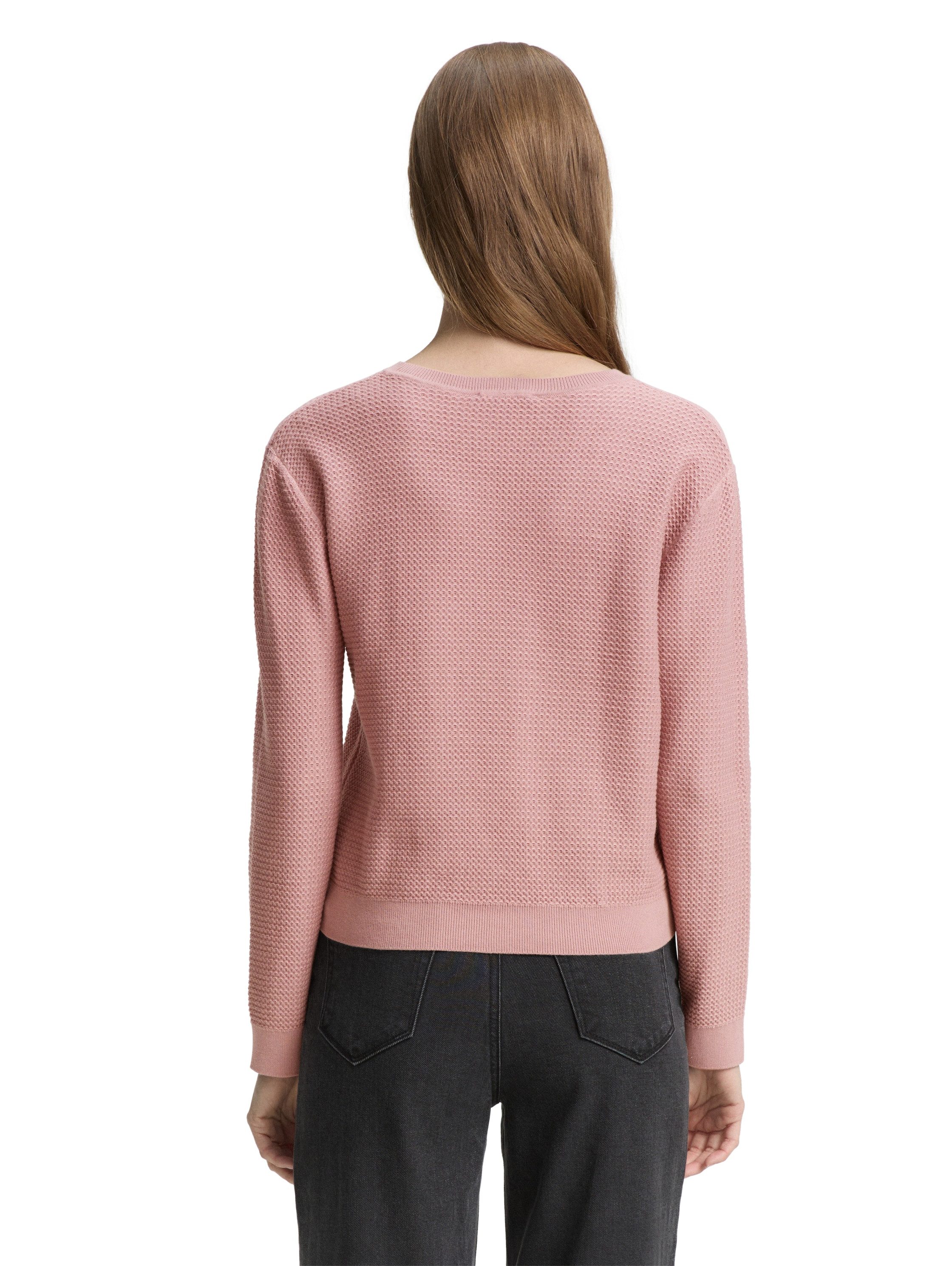 TOM TAILOR Denim Strickpullover mit Rippbündchen günstig online kaufen