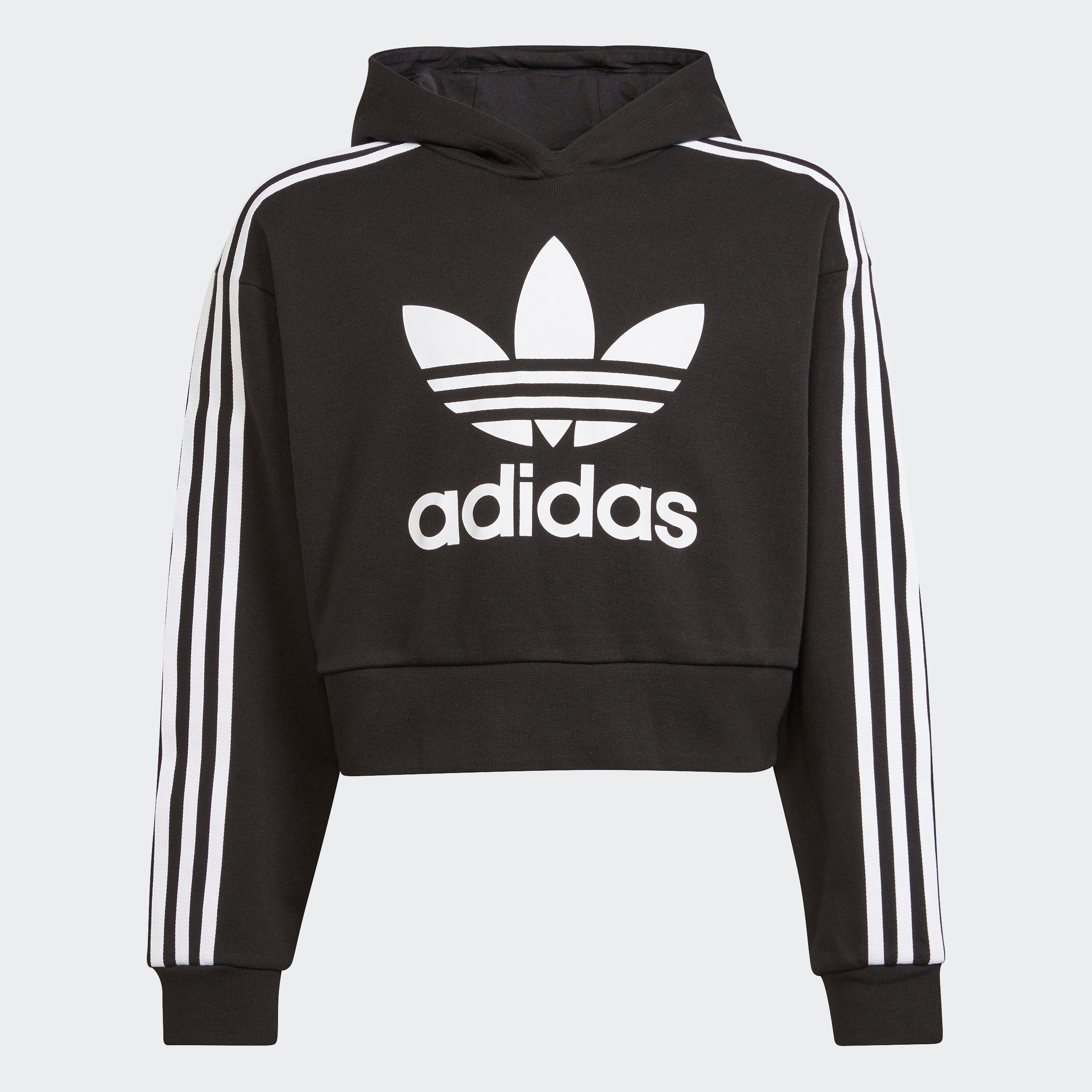 adidas Originals Sweatshirt White Black CROPPED ADICOLOR / HOODIE