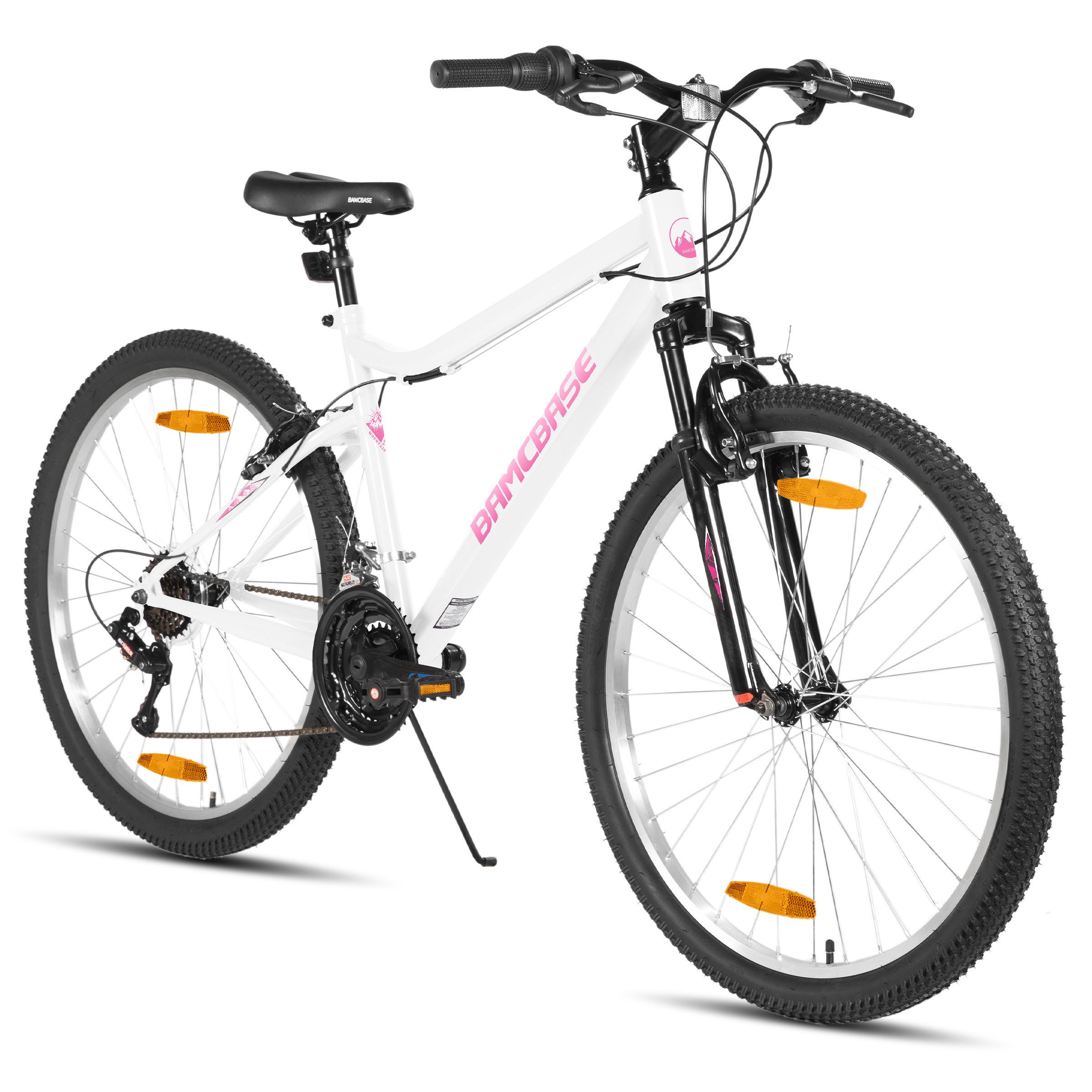 HILAND Mountainbike 26 Zoll Damen bike, robust und langlebig, Studenten-Pendlerrad, Mit 18-Gang, Doppel-V-Bremsen, Schutzblechen, für Frauen konzipiert