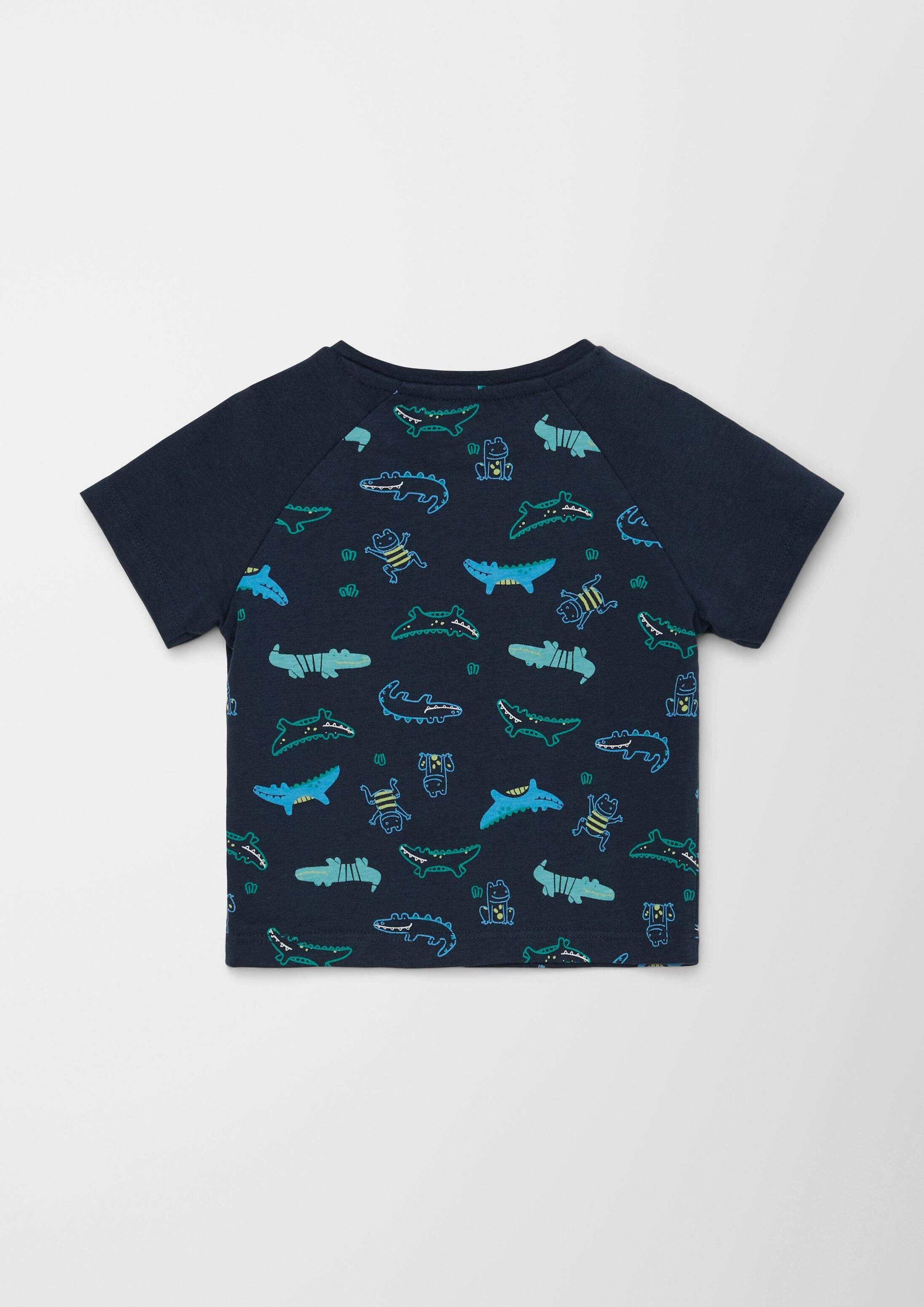 s.Oliver Kurzarmshirt T-Shirt T-Shirt mit Allover-Print