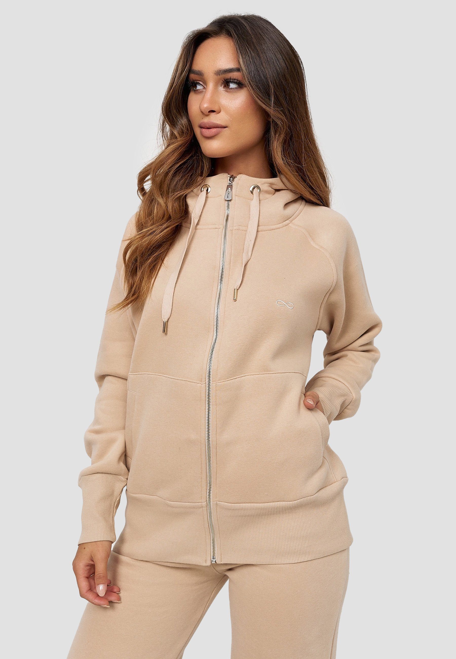 mit Stickerei kleiner Decay cognac Sweatjacke