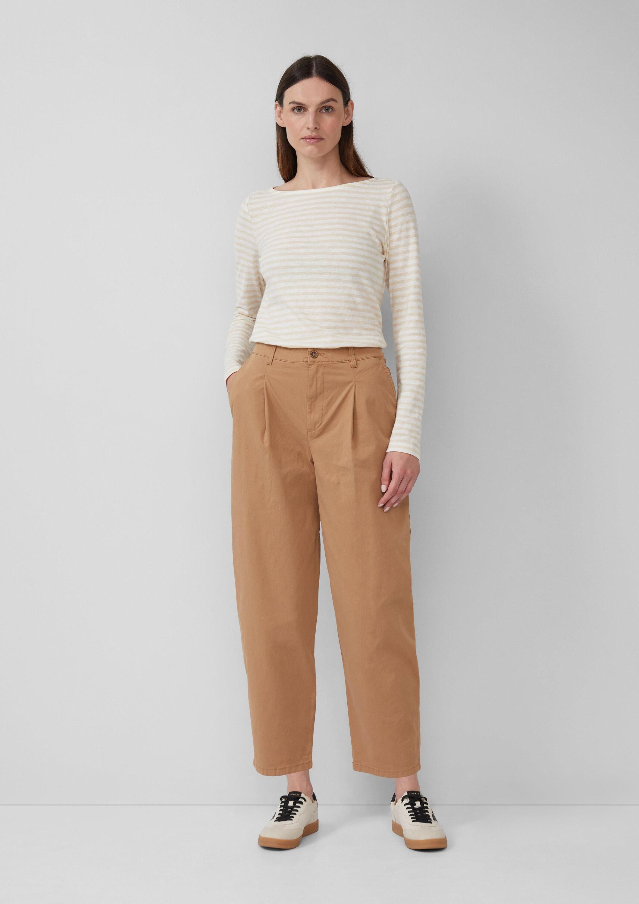 s.Oliver Chinos Hose Baumwollstretch-Hose mit Barrel Leg günstig online kaufen