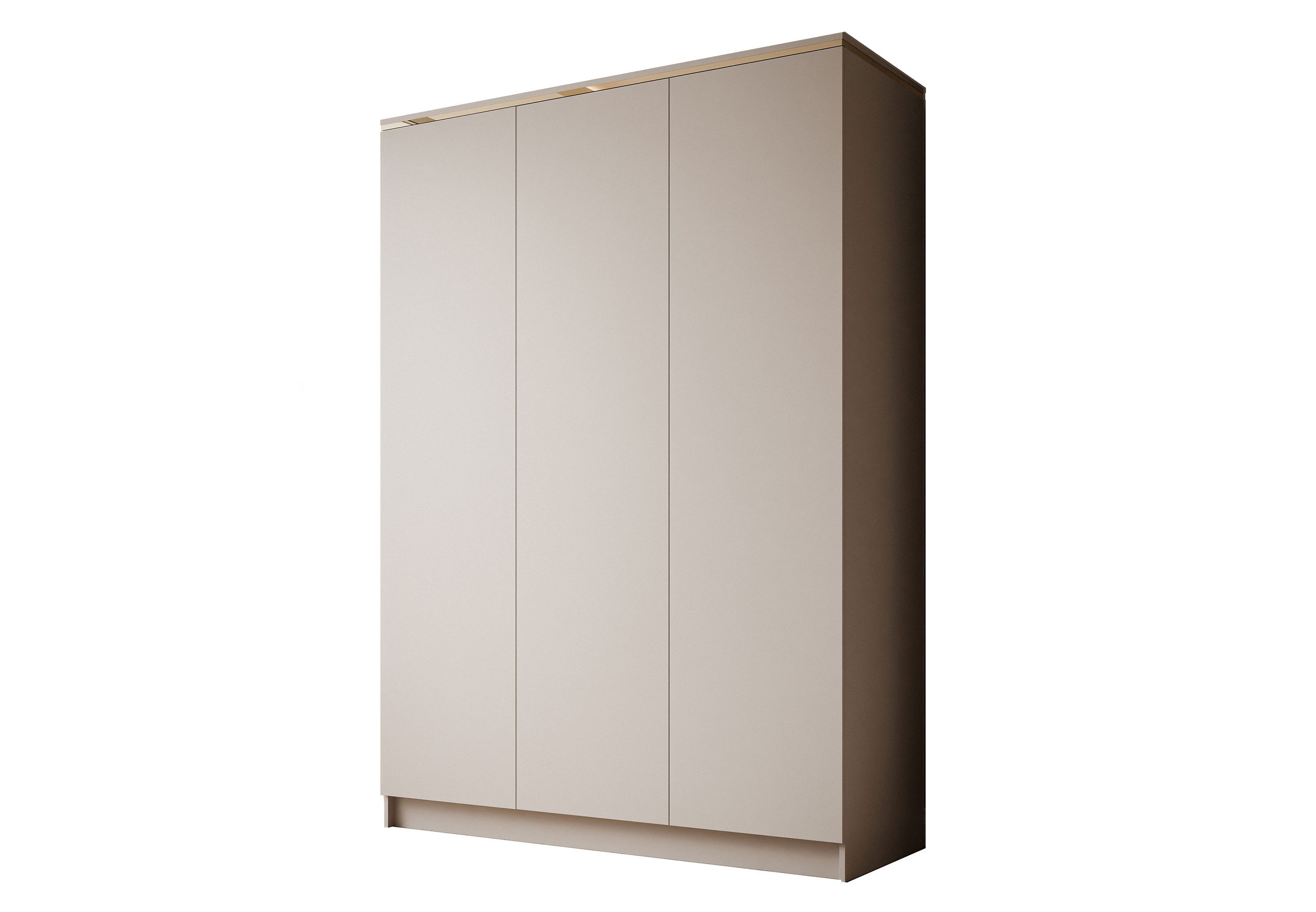 Lookway Kleiderschrank AURORA 3D KASCHMIR Drehtürenschrank mit 3 Türen (Kleiderschrank mit stilvoller Umrandung in Goldoptik) 150x213x55