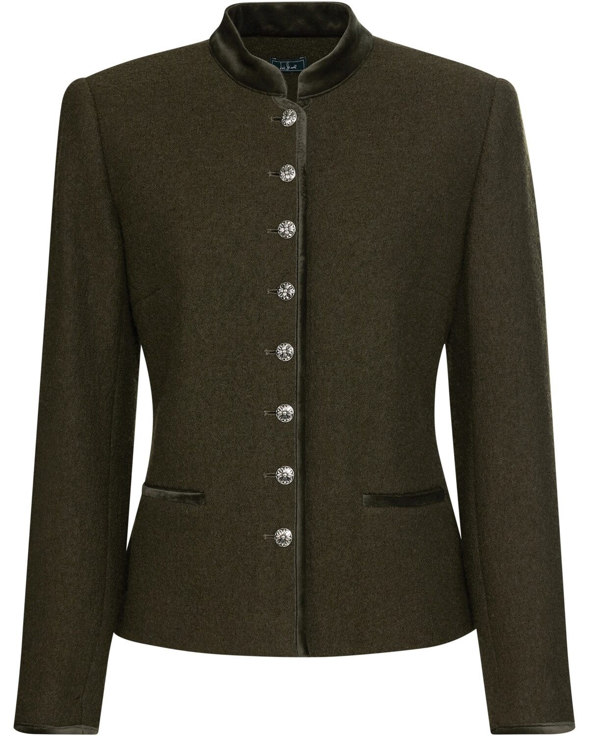 Luis Steindl Trachtenjacke Stehkragenjacke mit Samtdetails