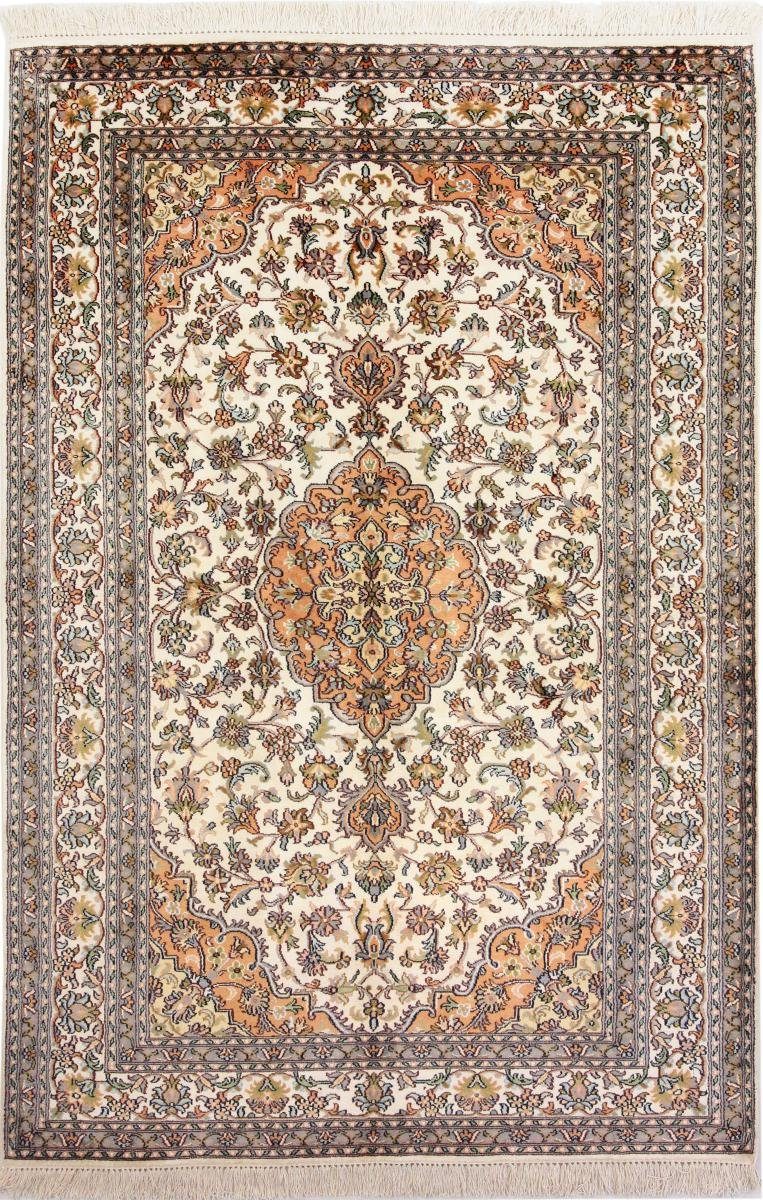 Orientteppich, rechteckig, Handgeknüpfter Seidenteppich Kaschmir Trading, mm 4 Höhe: Seide Nain 122x184