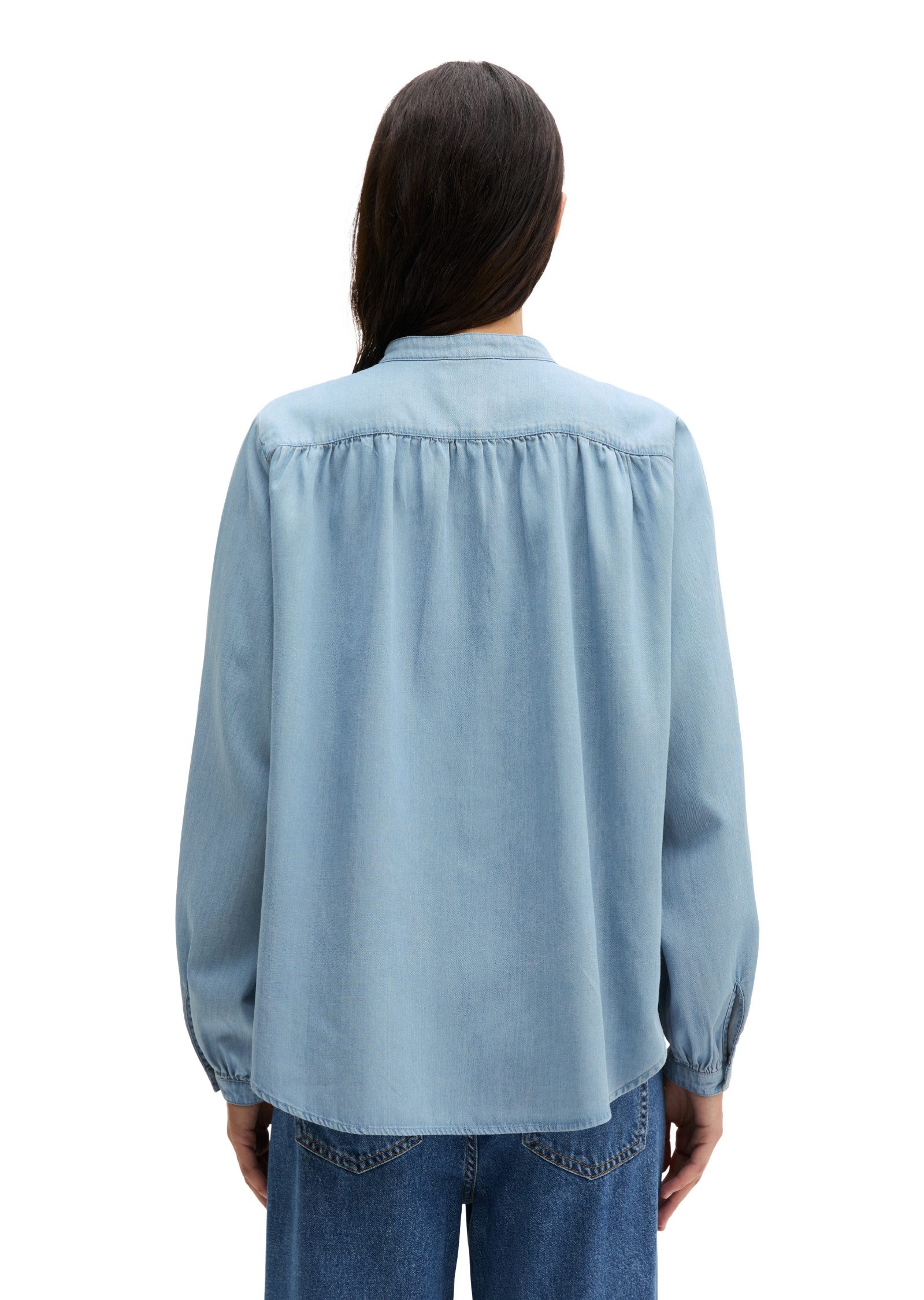 Marc O'Polo Jeansbluse loose fit aus Leinen-Mix günstig online kaufen