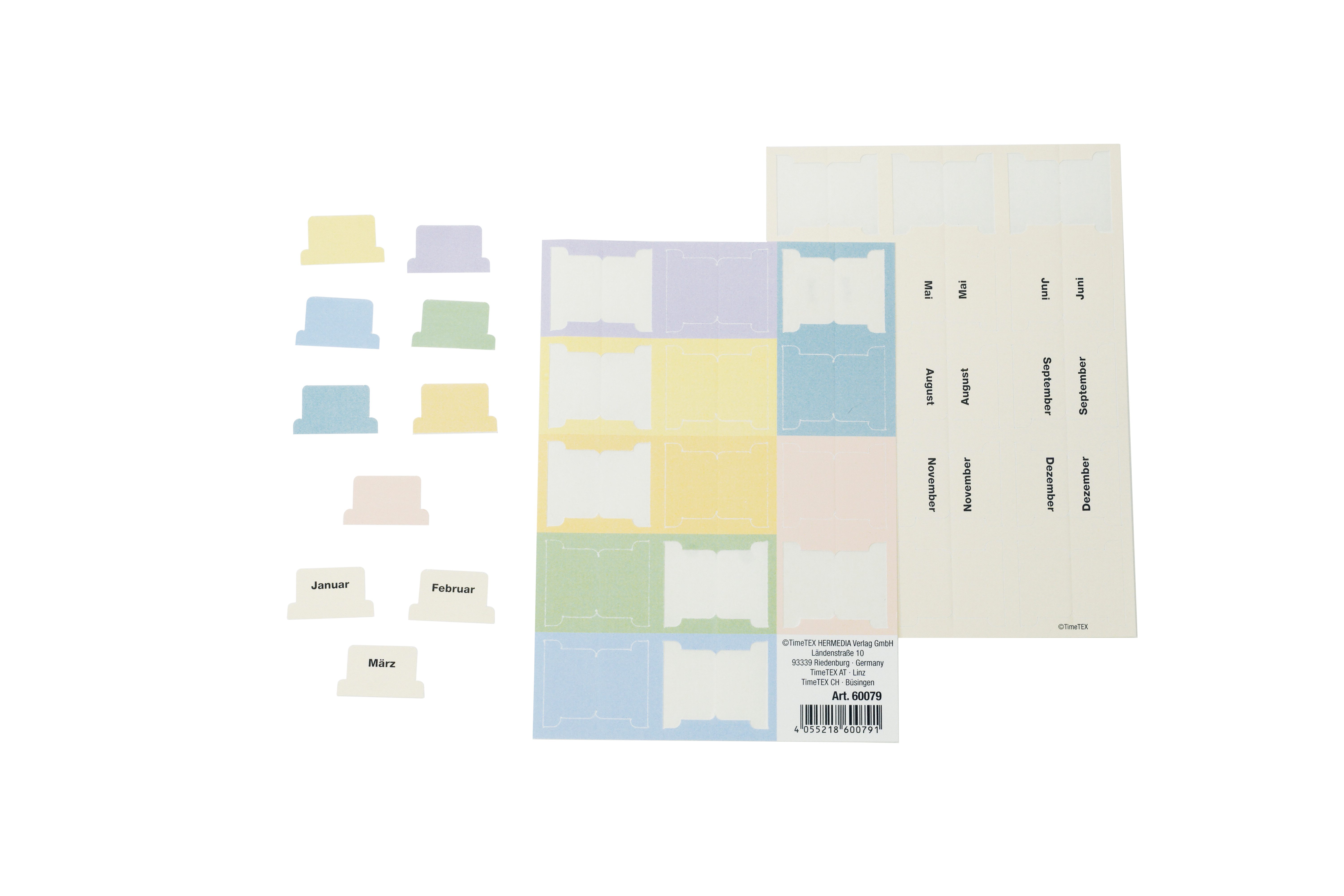 TimeTEX Abheftstreifen Register-Taben 29-tlg., selbstklebend, aus Karton-Papier