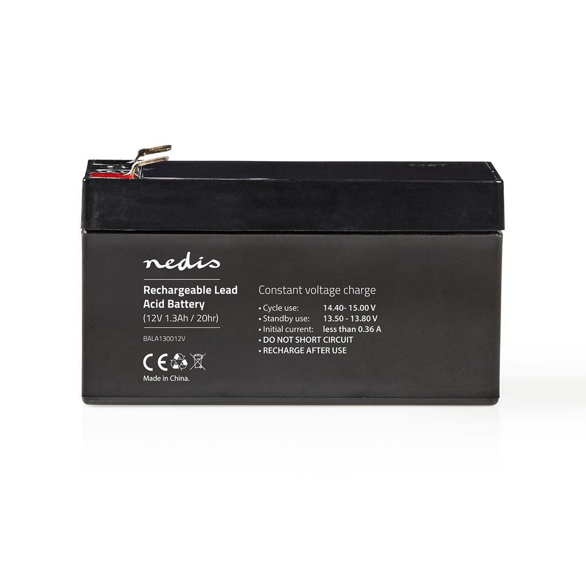 Nedis BALA130012V Bleiakkus (1 St), Sichere Energieversorgung, wartungsfrei, für Alltag und Notlicht.