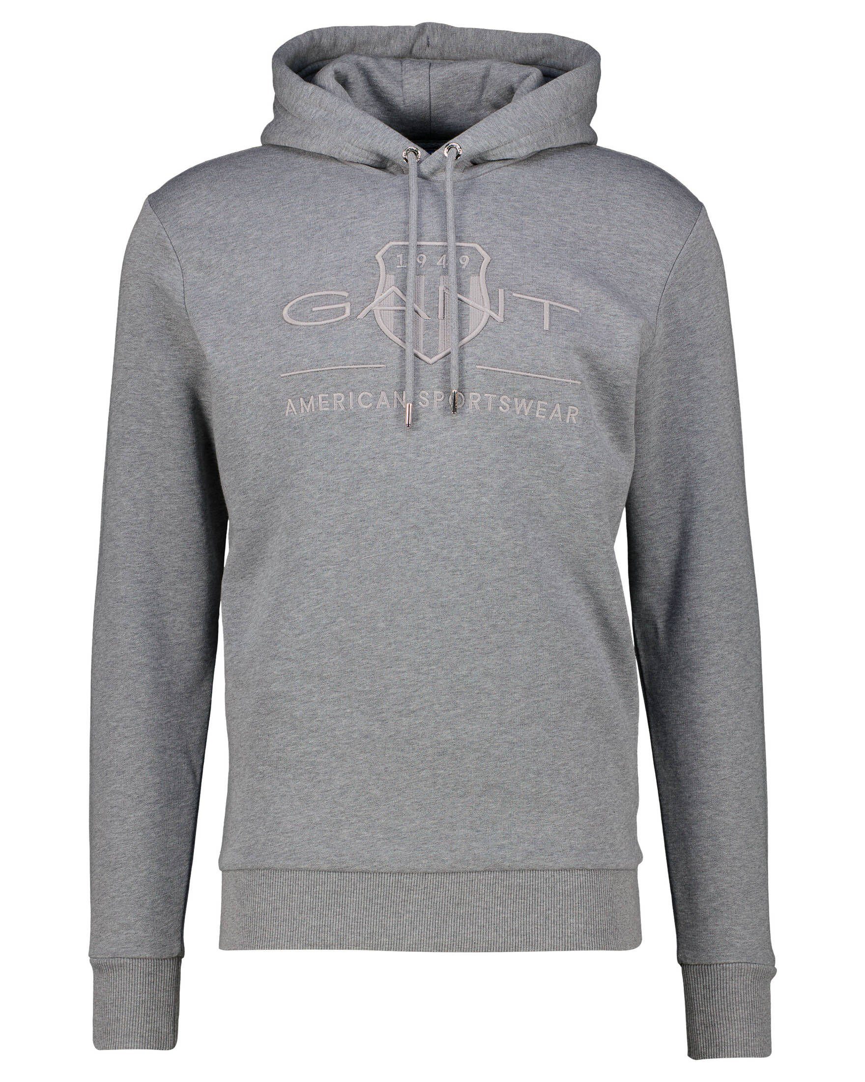 Gant Sweatshirt Herren Hoodie TONAL ARCHIVE SHIELD (1-tlg) grau (13)