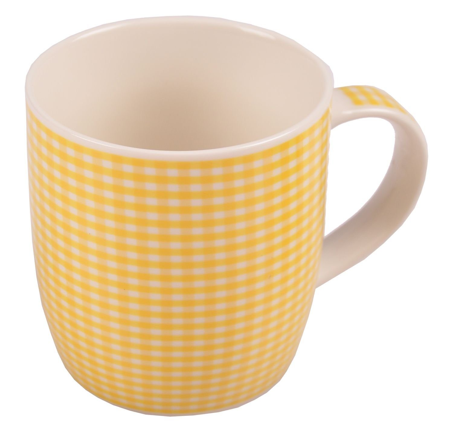BURI Tasse Кофейные чашки kariert aus Porzellan 375ml Kaffeebecher Kaffeetasse, Porzellan
