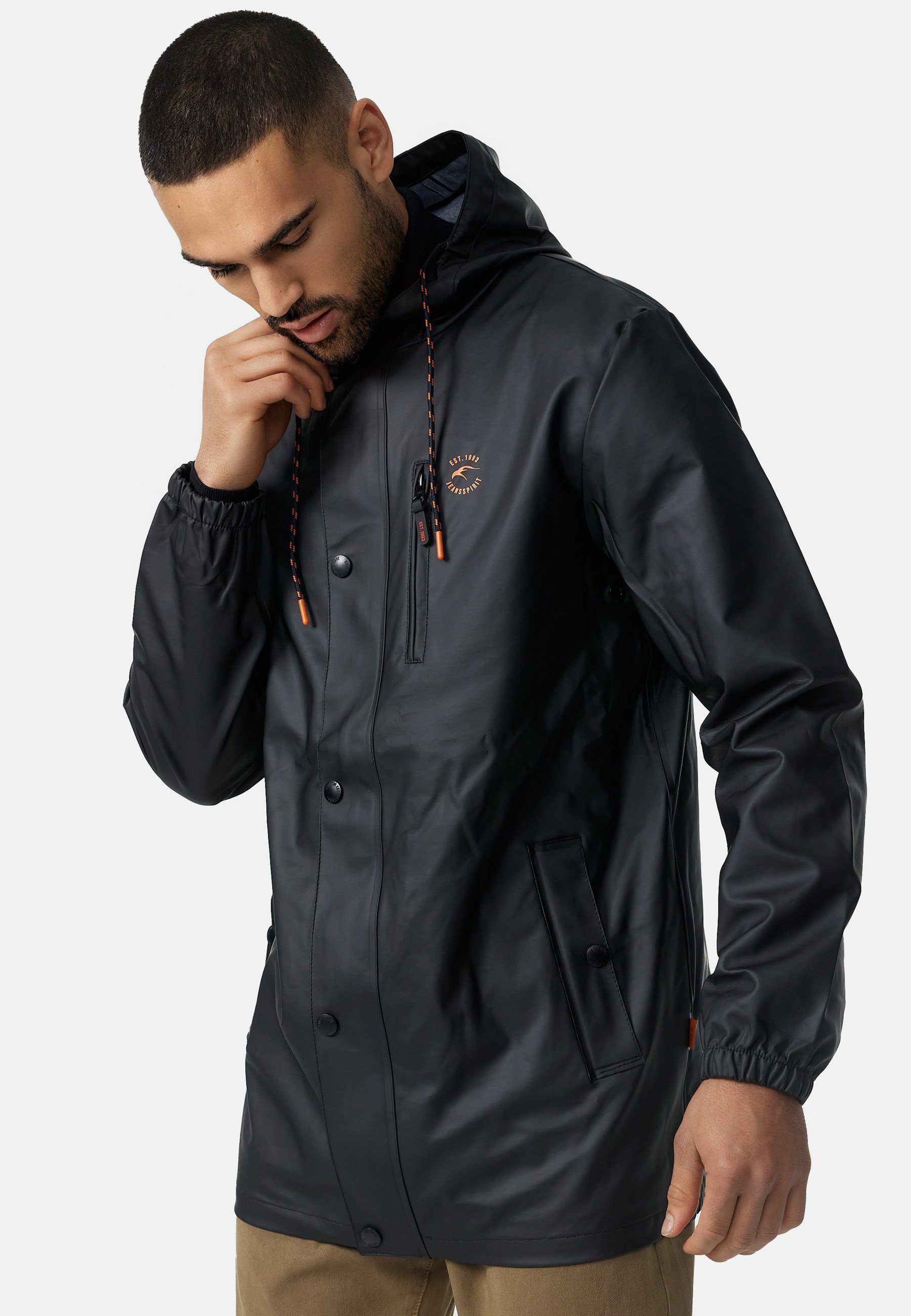 Indicode Regenjacke Herren Malmoe Nässeschutz Herrenjacke halblange, mit Kapuze