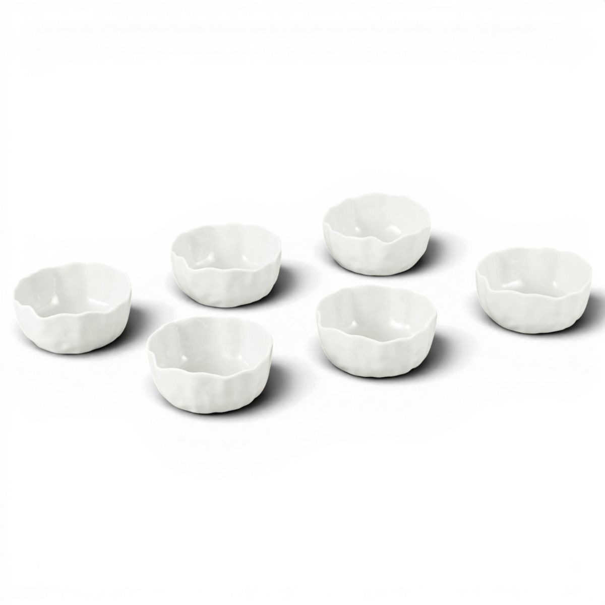 EmirtexHome Dipschale Angles 6er Dip- Schälchen Set I Weiß, porzellan
