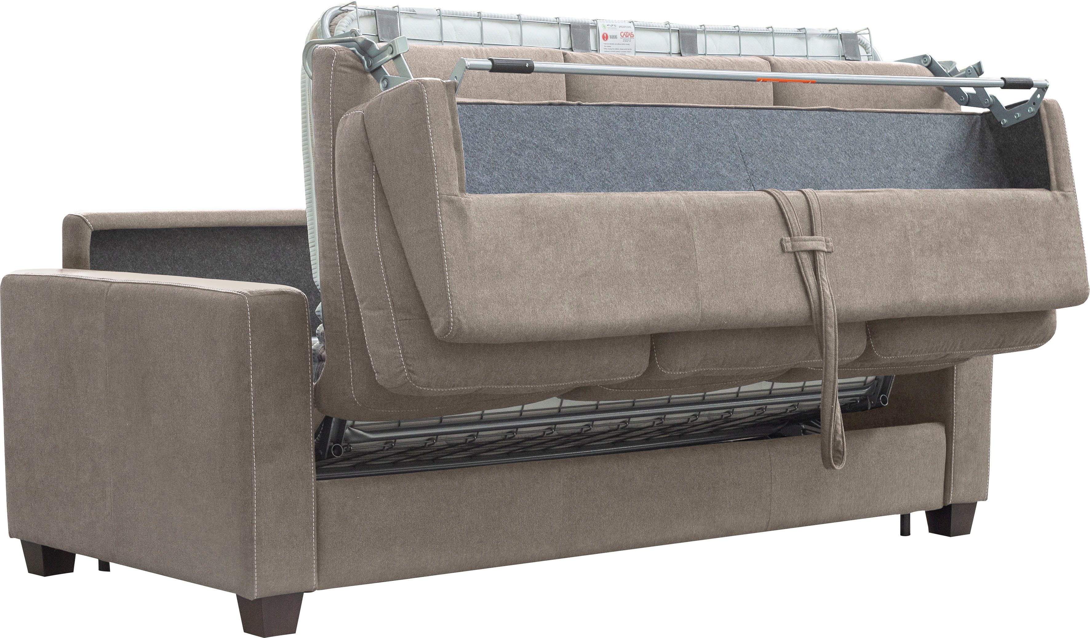 Nias cm 150/208 Prato, und Matratze Schlafsofa Liegefläche Italia taupe inkl. Metallgestell, klappbaren