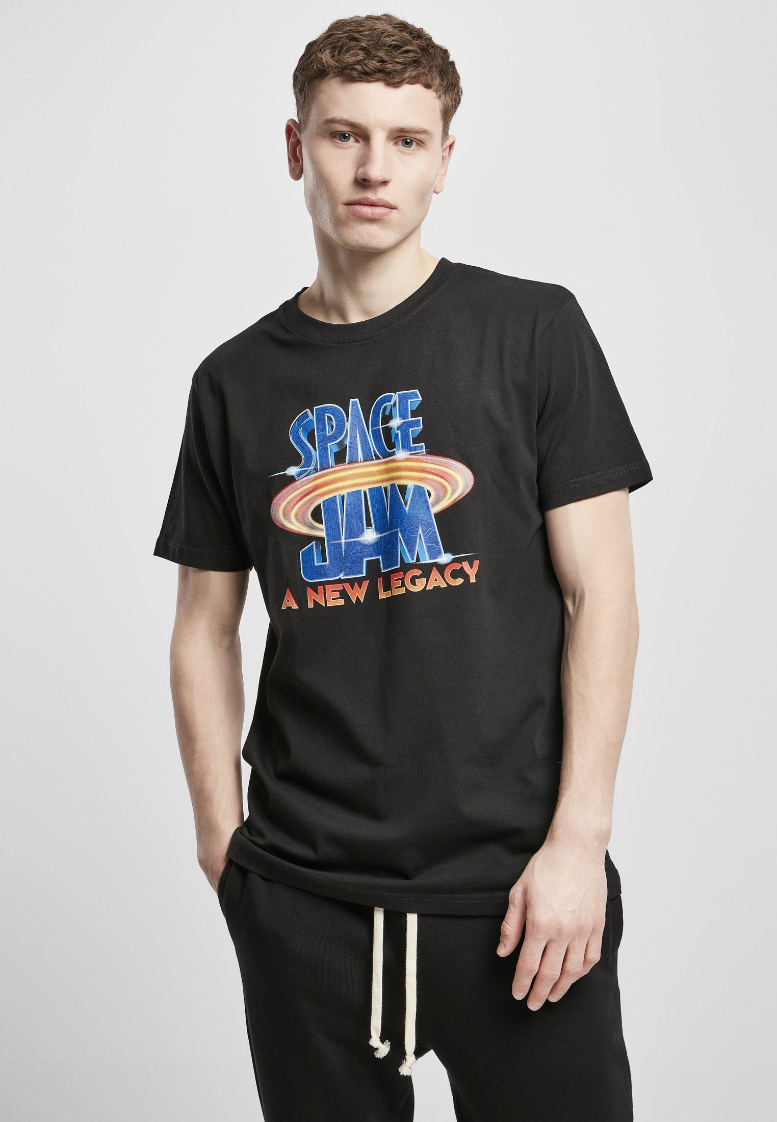 MisterTee Kurzarmshirt Herren Space Jam Logo Tee (1-tlg) black