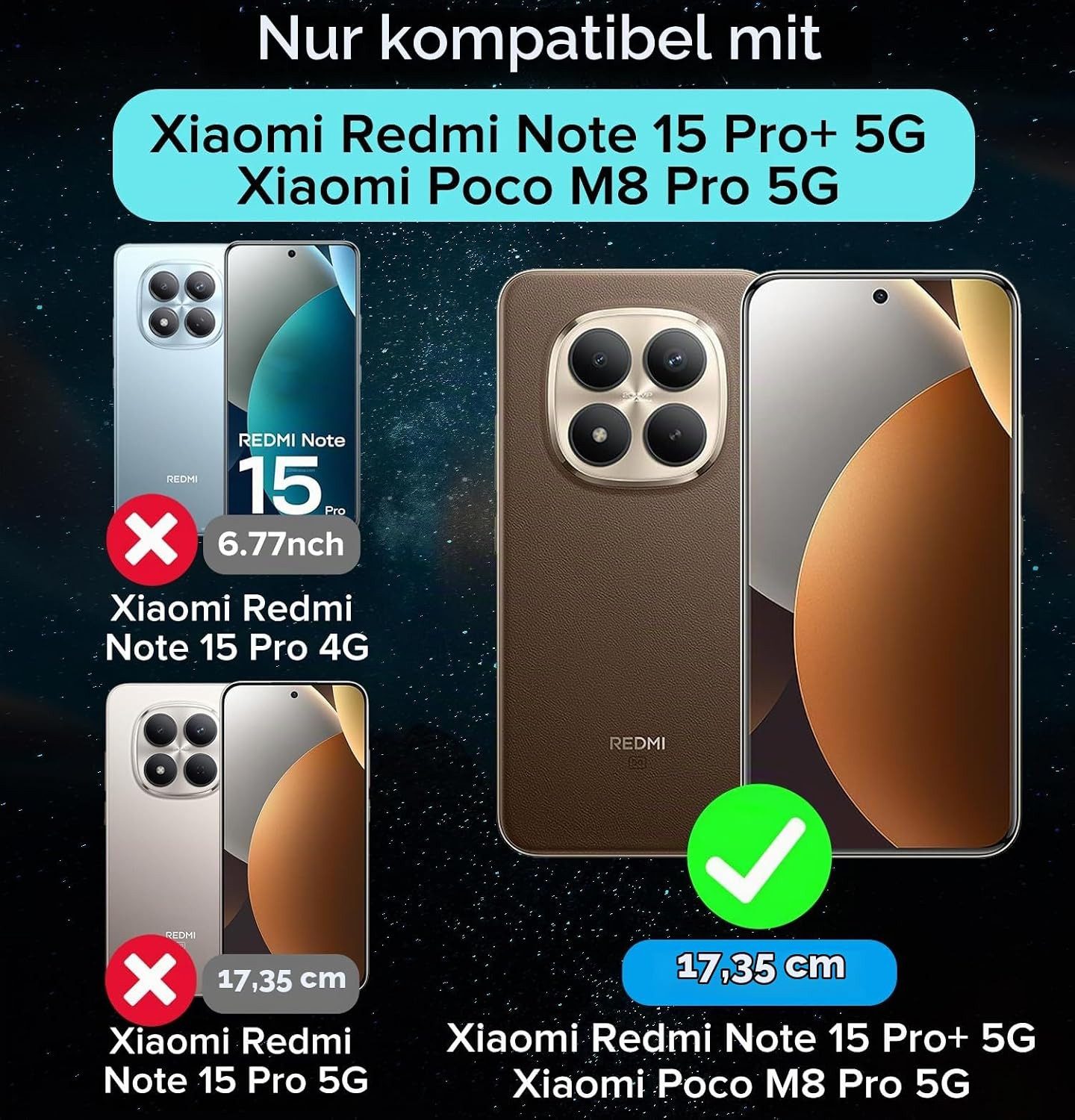 Widmann-Shop Smartphone-Hülle Redmi Note 15 5g 15 Pro 5g 15 Pro + 5g Hülle Case Transparen, Für Redmi Note 15 5G / 15 Pro 5G / 15 Pro + 5G – Bild 5 von 5