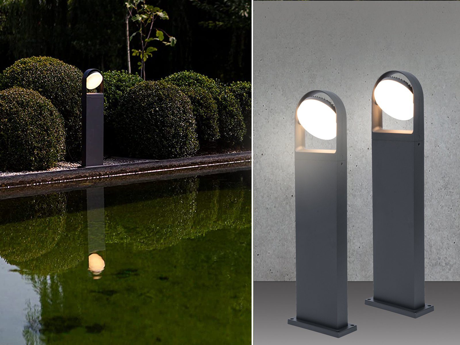 meineWunschleuchte LED Pollerleuchte, LED fest integriert, 1x fest verbaute LED 13,5 Watt, 1000