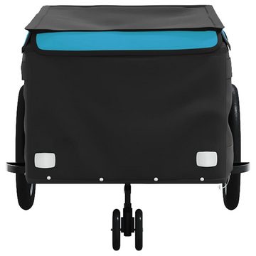 vidaXL Fahrradlastenanhänger Fahrradanhänger Schwarz und Blau 45 kg Eisen