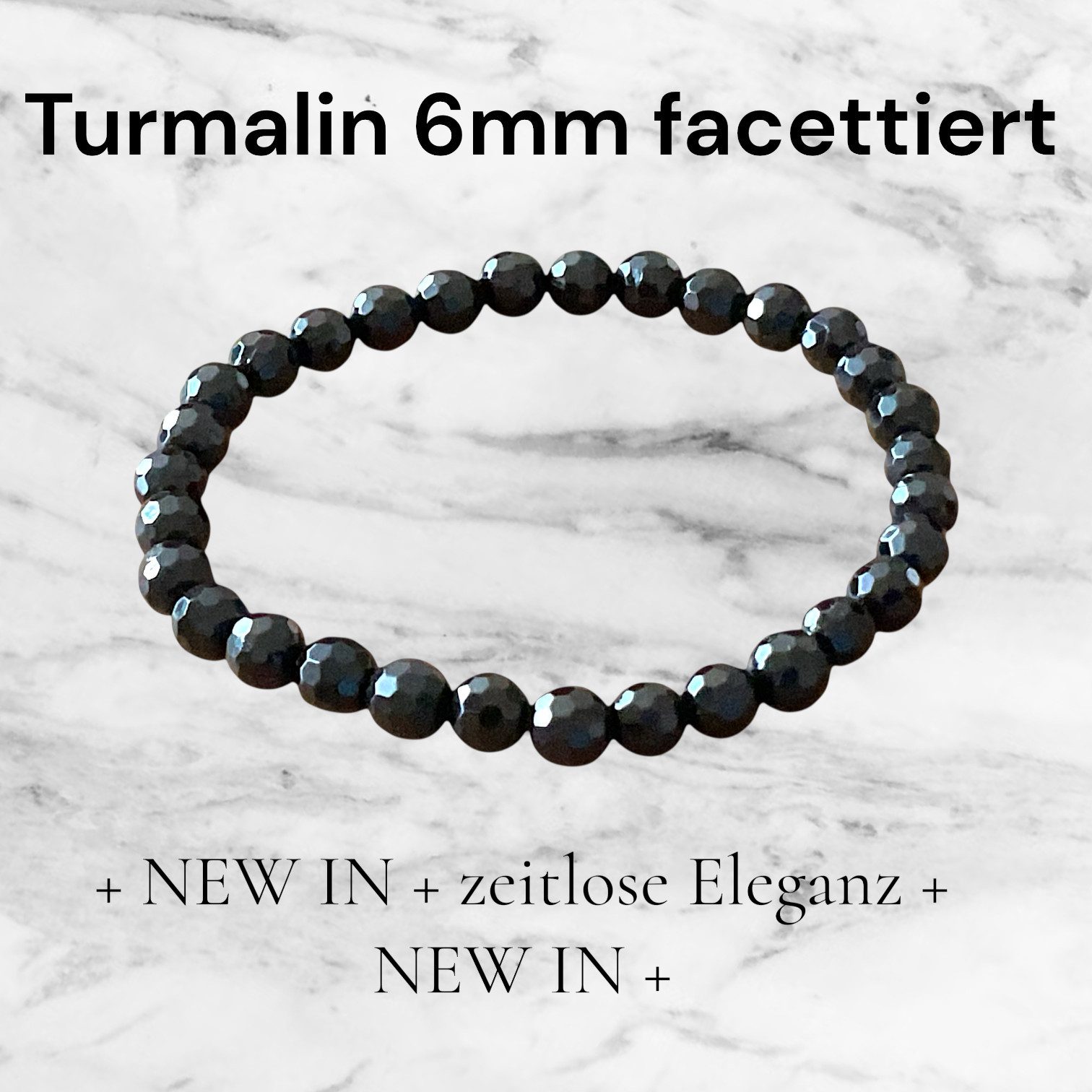 Steinfixx® Perlenarmband Turmalin (Schörl) Durchmesser 6mm, facettiert, han günstig online kaufen