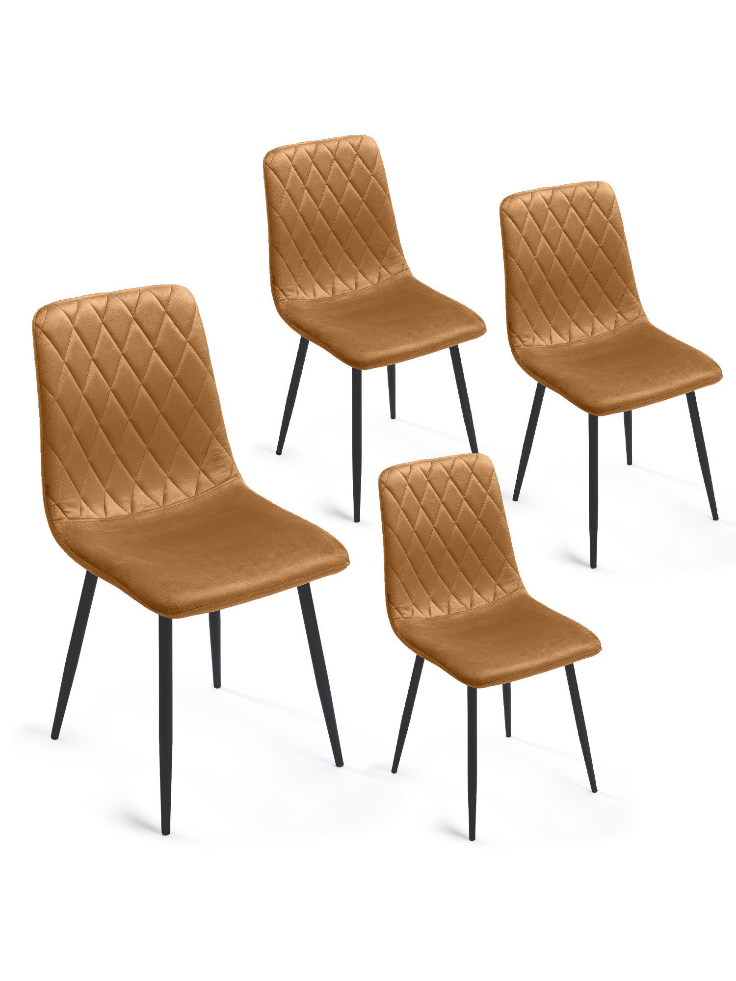 Lina® Esszimmerstuhl Elisia 2er, 4er, 6er Set, Samt & Metall, Modern & Komfortabel (Einzelstuhl (wahlweise im 2er, 4er oder 6er Set erhältlich – falls varyant, 4 St), Ergonomisch geformt, modernes Design, Samtbezug