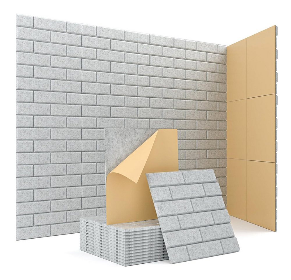 PFCTART Schallschutzpaneel Akustik-Absorptionsplatte Polyester-Filz Original, 0,09 qm, (Set, 12-tlg., 30*30*0.9cm) Mehrfarbig erhältlich