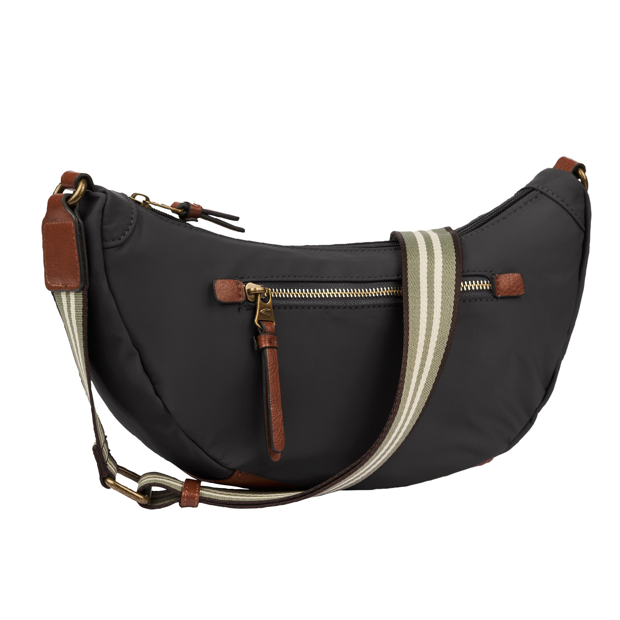 camel active Handtasche Bari, aus hochwertigem matten Nylon mit gestreiftem Gewebeband