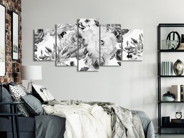 Artgeist Wandbild Rose Composition (5 Parts) Wide Black and White