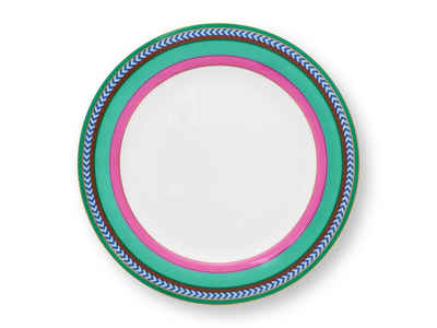 PiP Studio Десертная тарелка Chique Stripes Тарелка для завтрака pink-green 23cm