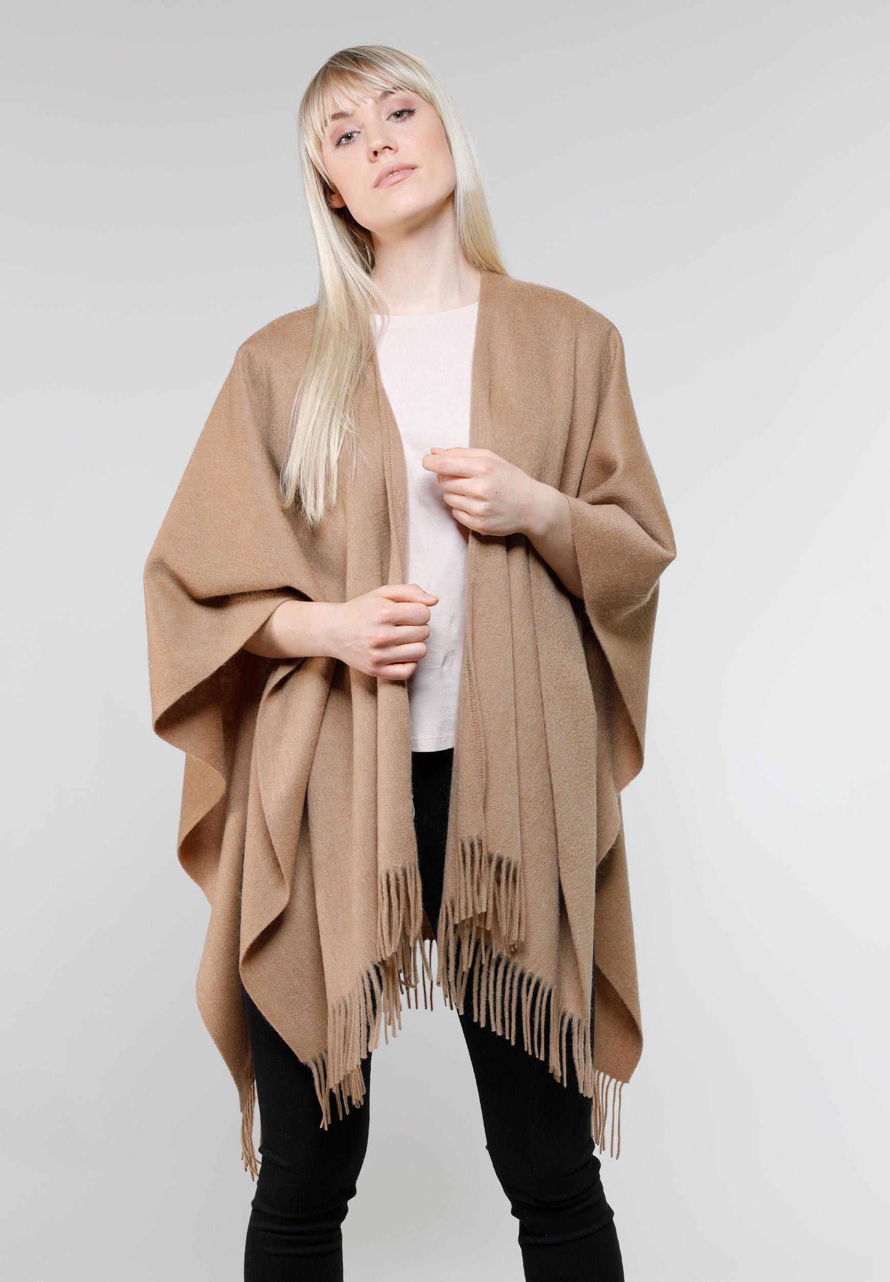 Poncho (1-St) Fraas camel Wollponcho