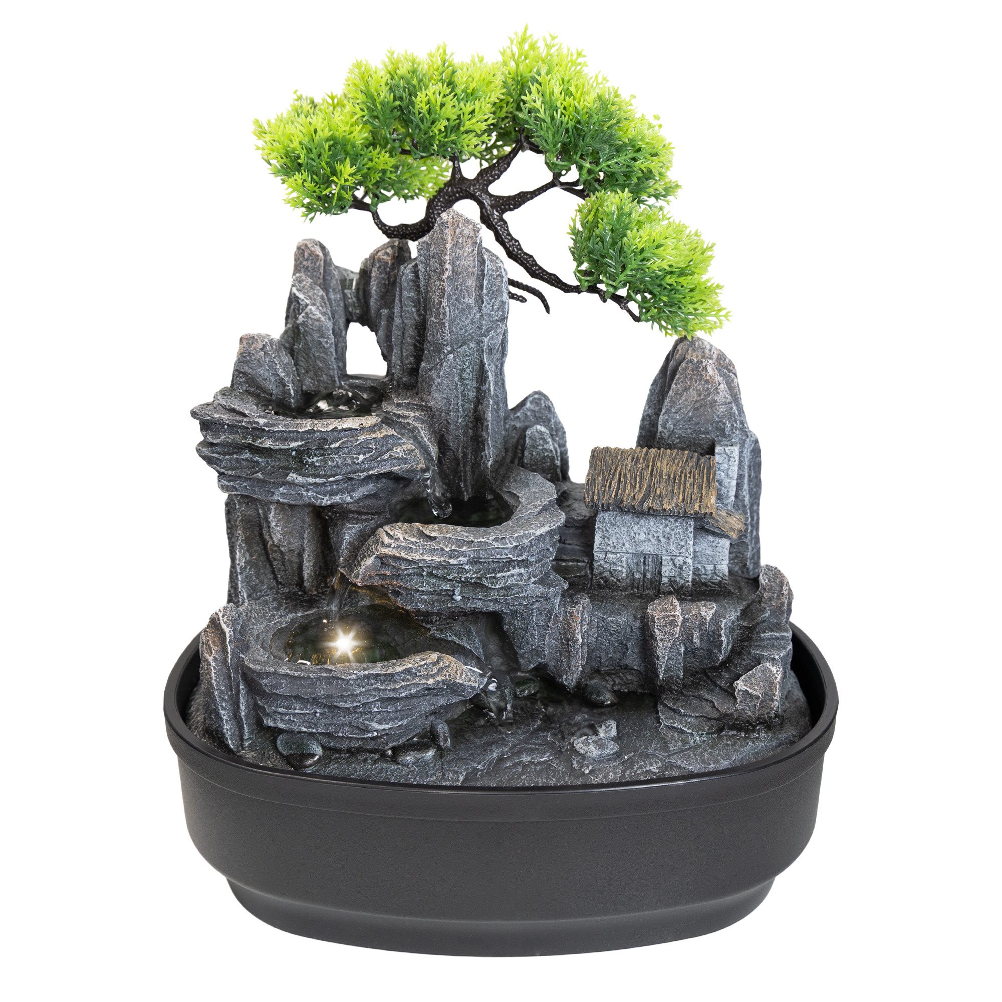Lemodo Zimmerbrunnen Kaskadenbrunnen mit Haus, 27 cm Breite günstig online kaufen