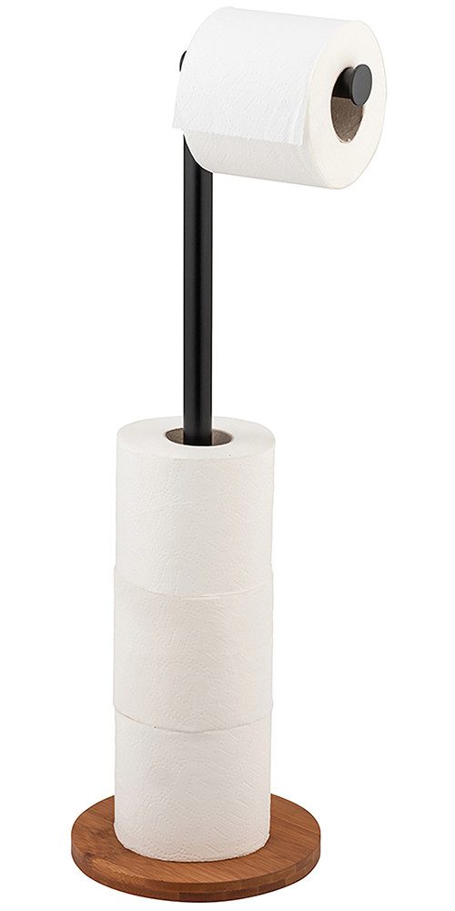 WENKO Toilettenpapierhalter Modell 2-in-1 Serro, 2 in 1, mit Ersatzrollenhalter, Höhe: 55 cm