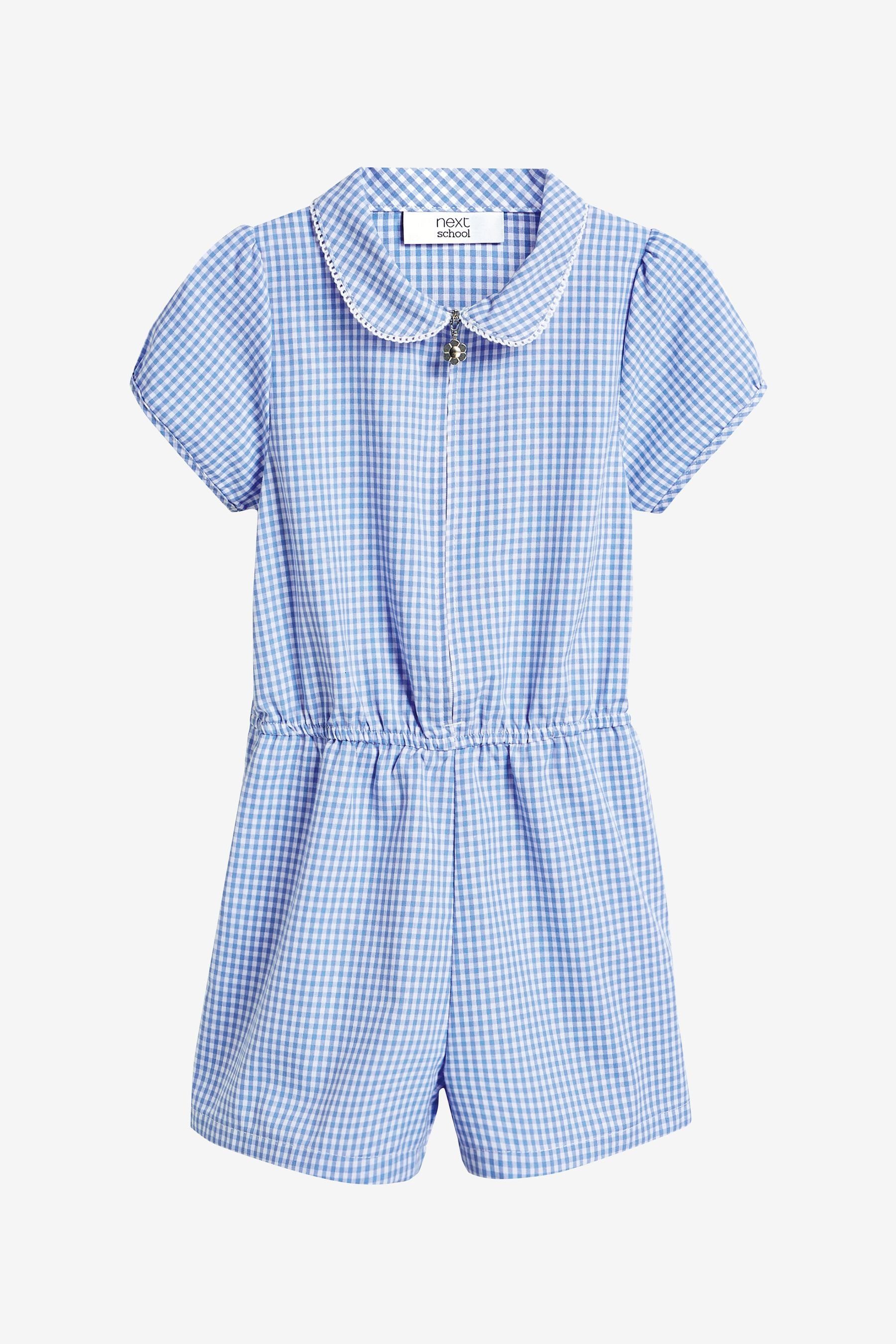 Next Playsuit Schul-Overall mit Baumwolle Vichykaros (1-tlg) und Blue