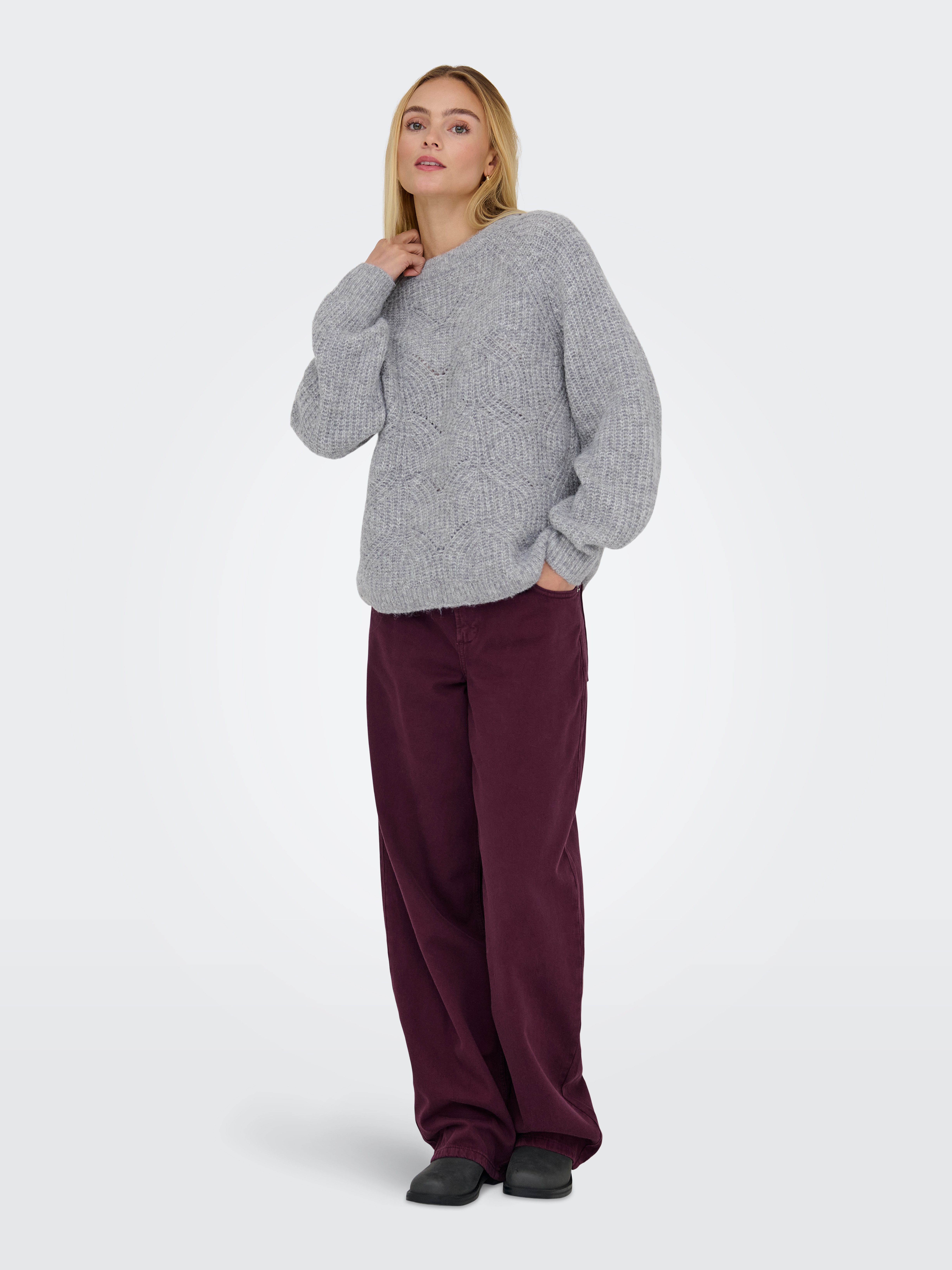 ONLY Strickpullover ONLGILA LIFE LS STRUCTURE O-NECK BF KNT