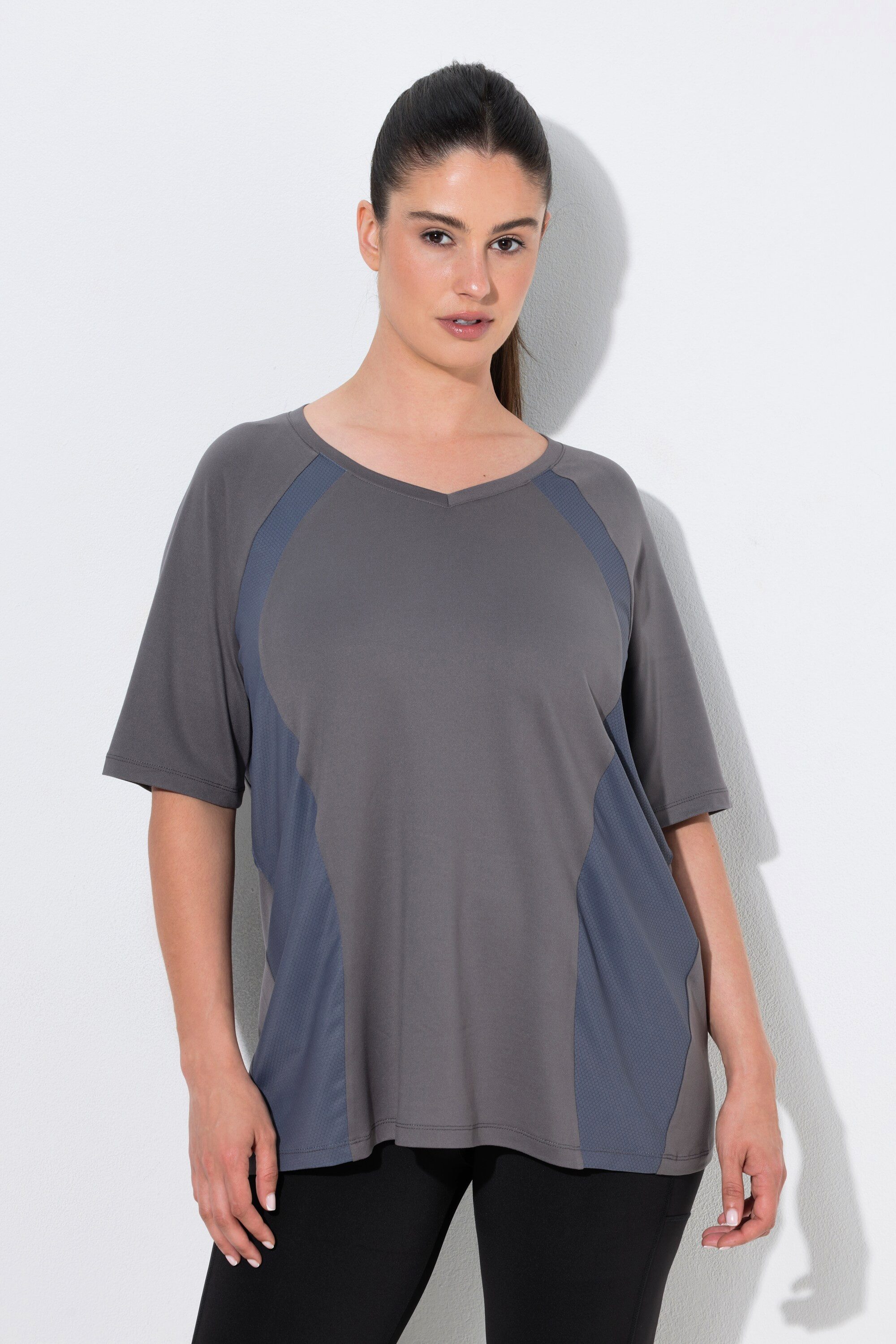 Ulla Popken T-Shirt Funktionsshirt schnelltrocknend Halbarm recycelt