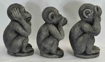 Wilai Gartenfigur Affen Set massiv Nichts sehen hören Sagen