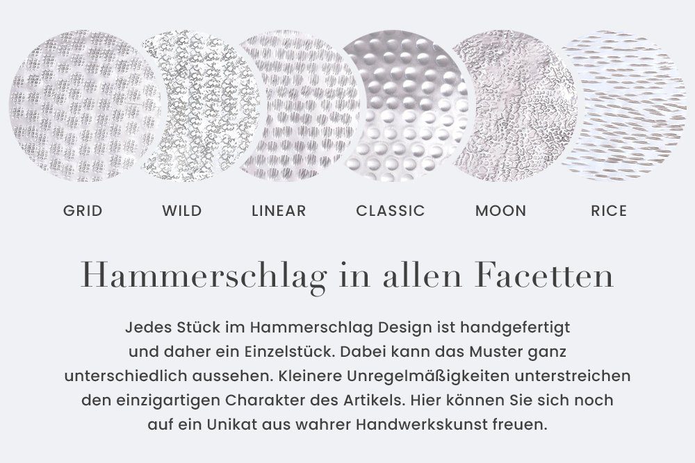 riess-ambiente Tischvase ORIENTAL 44cm silber (Set, 2 St), Deko · Blumen · Hammerschlag Design · Metall