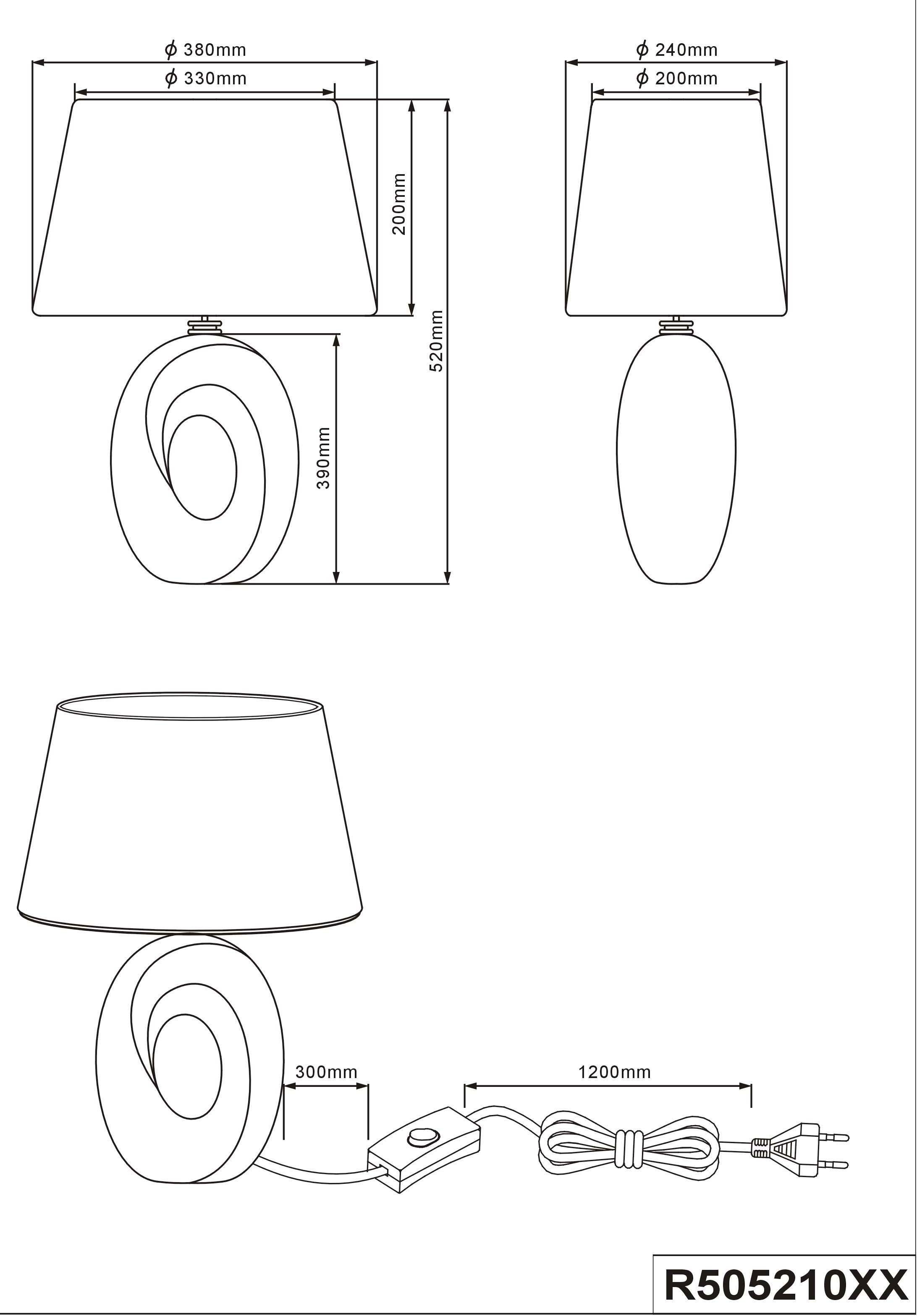 Nachttischlampe, golfarbig, ohne in Leuchten schwarz/gold Schreibtischlampe Tischlampe Leuchtmittel, Taba, TRIO Stoffschirm