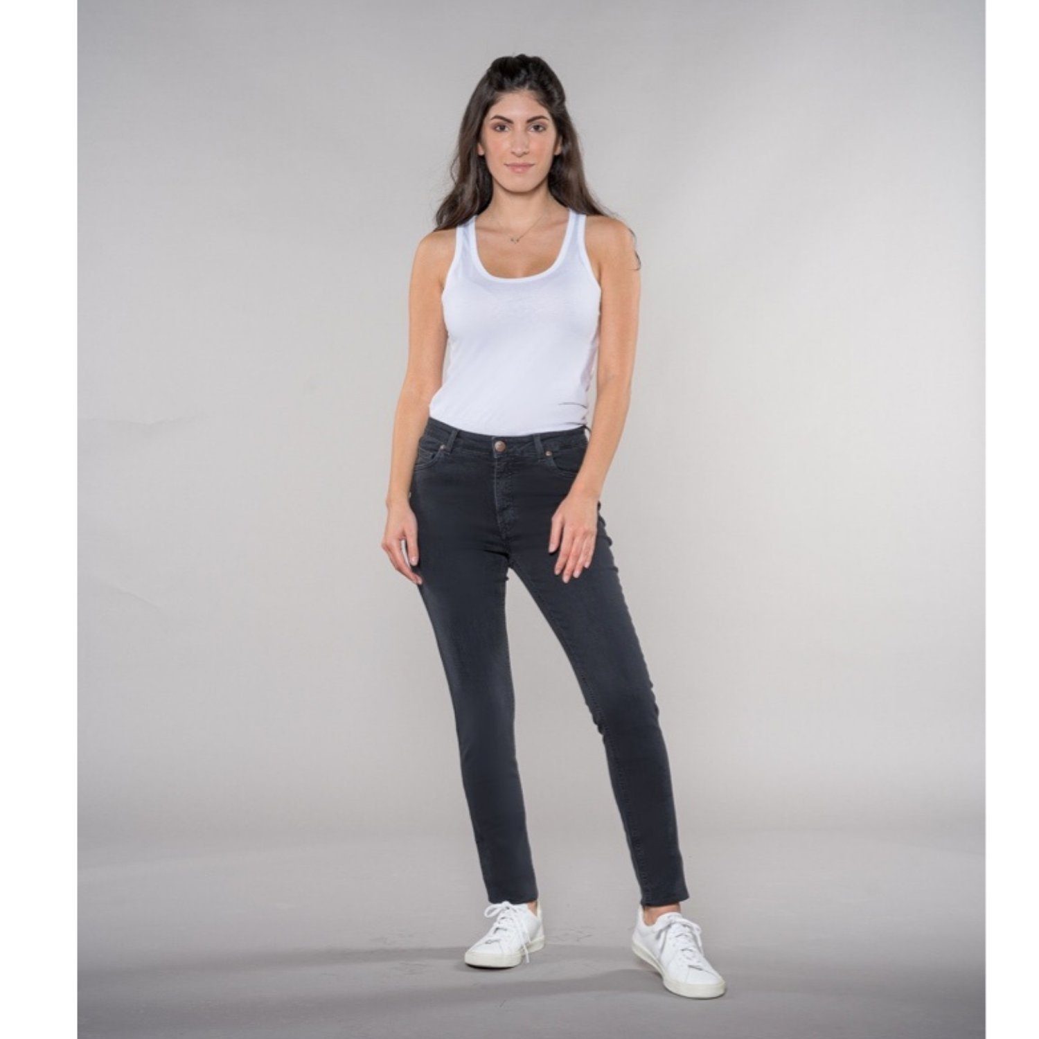 High-waist-Jeans 5-Pocket-Style, Black fv-Han:na, High Waist Hyperflex Denim, Damenjeans Raven High Waist, Skinny, Feuervogl