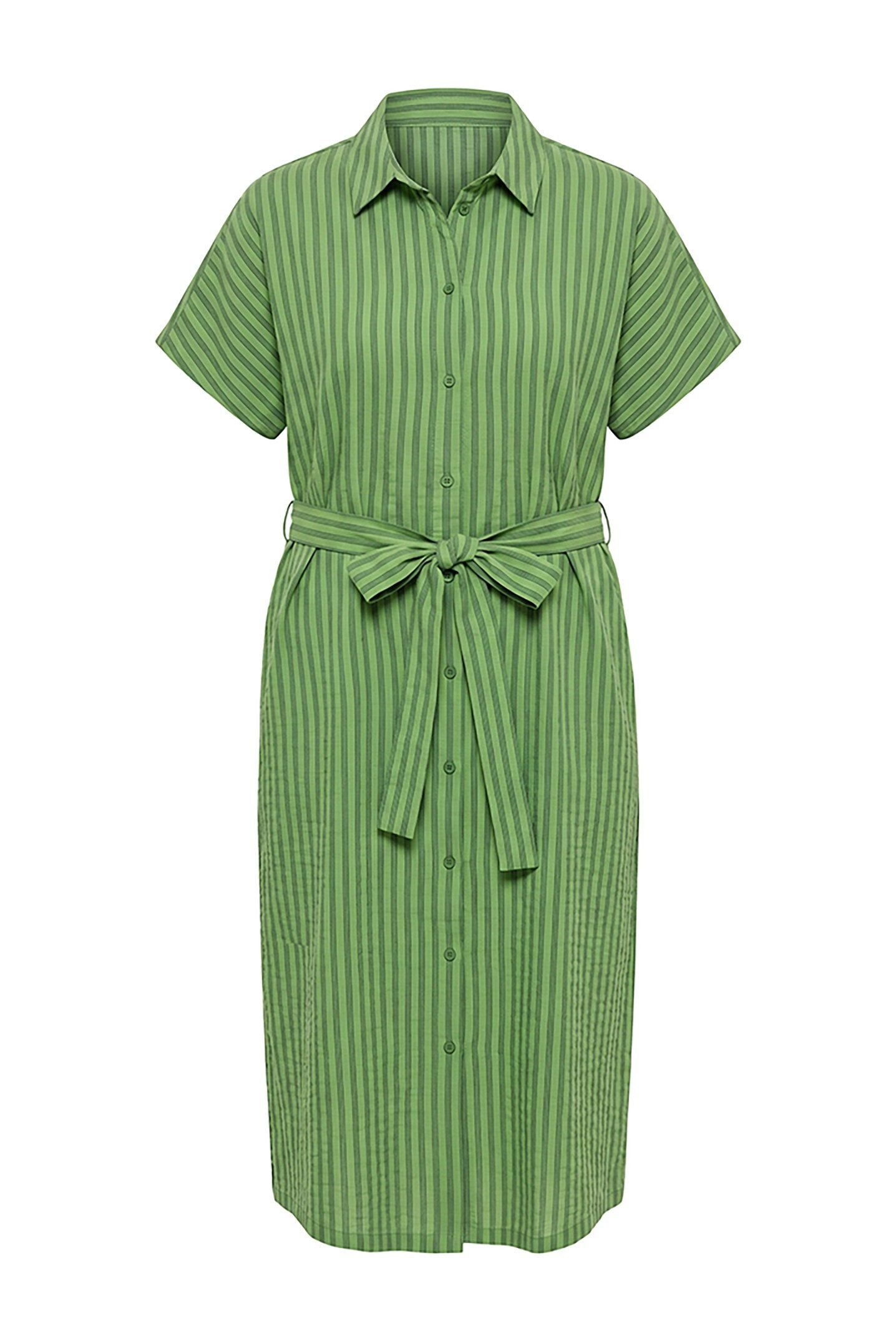 Studio Untold Hemdblusenkleid Midi-Hemdblusenkleid Seersucker Streifen