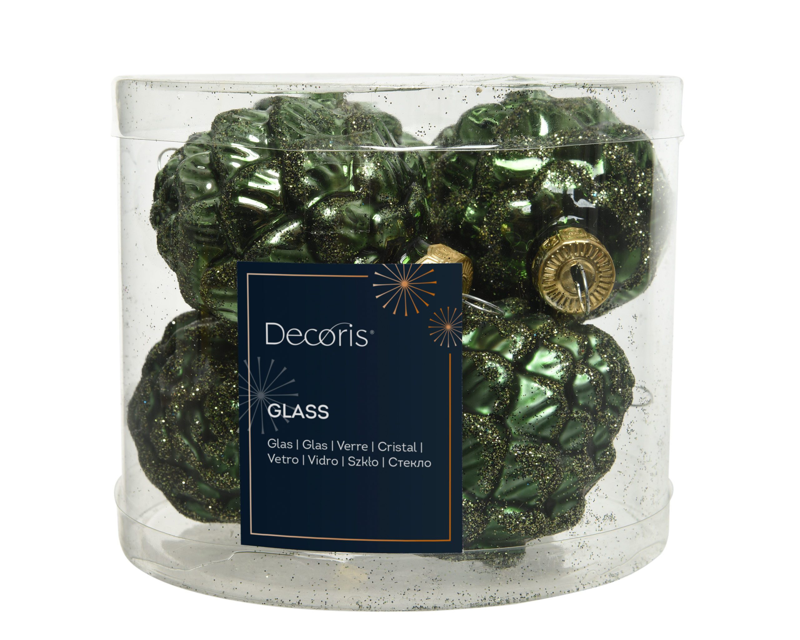 Kaemingk Christbaumschmuck, Christbaumschmuck Zapfen 7cm Glas 6 Stück - Pin günstig online kaufen