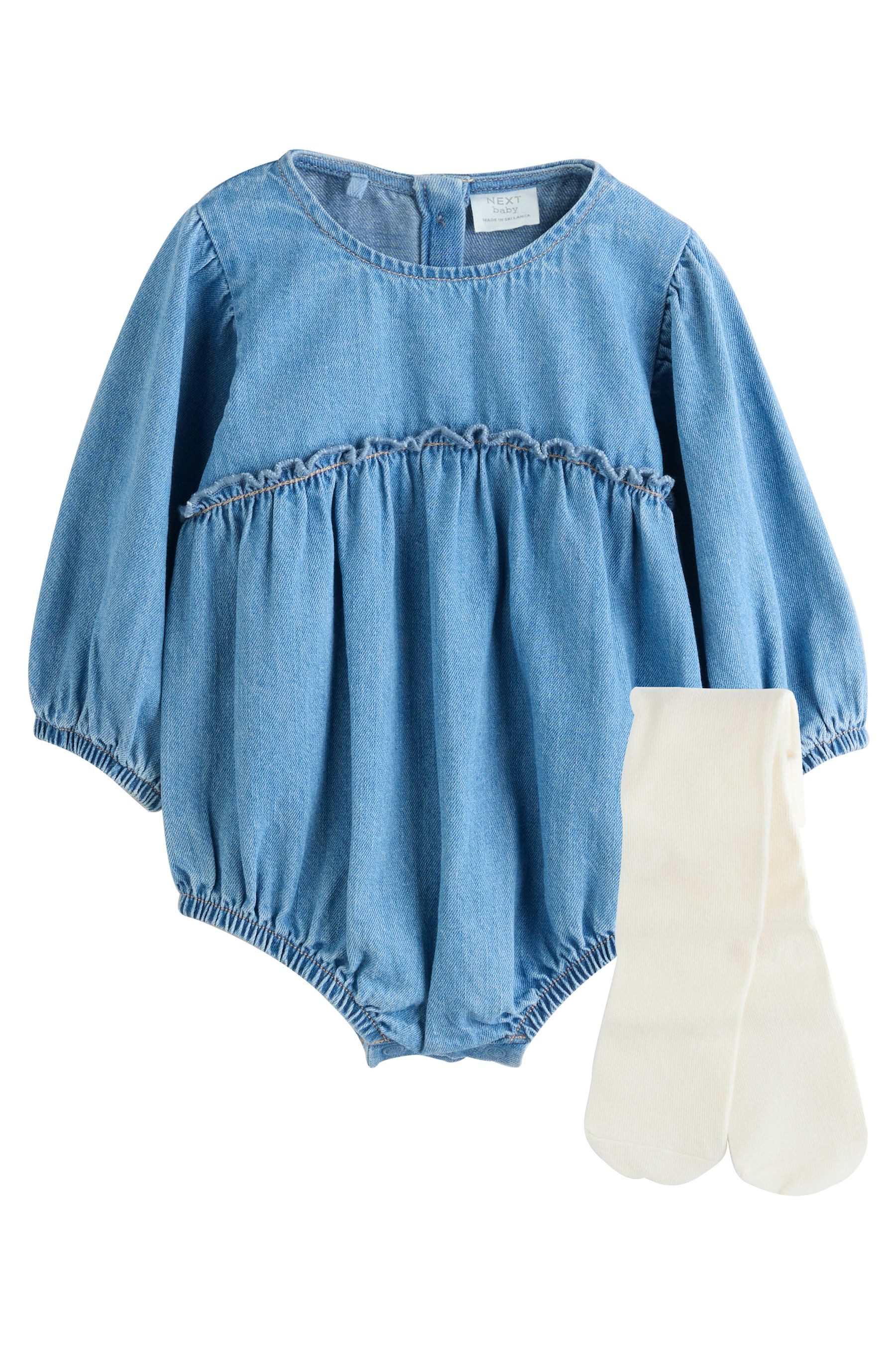 Next Strampler Baby Pluderhose Strampler mit Strumpfhose (2-tlg)