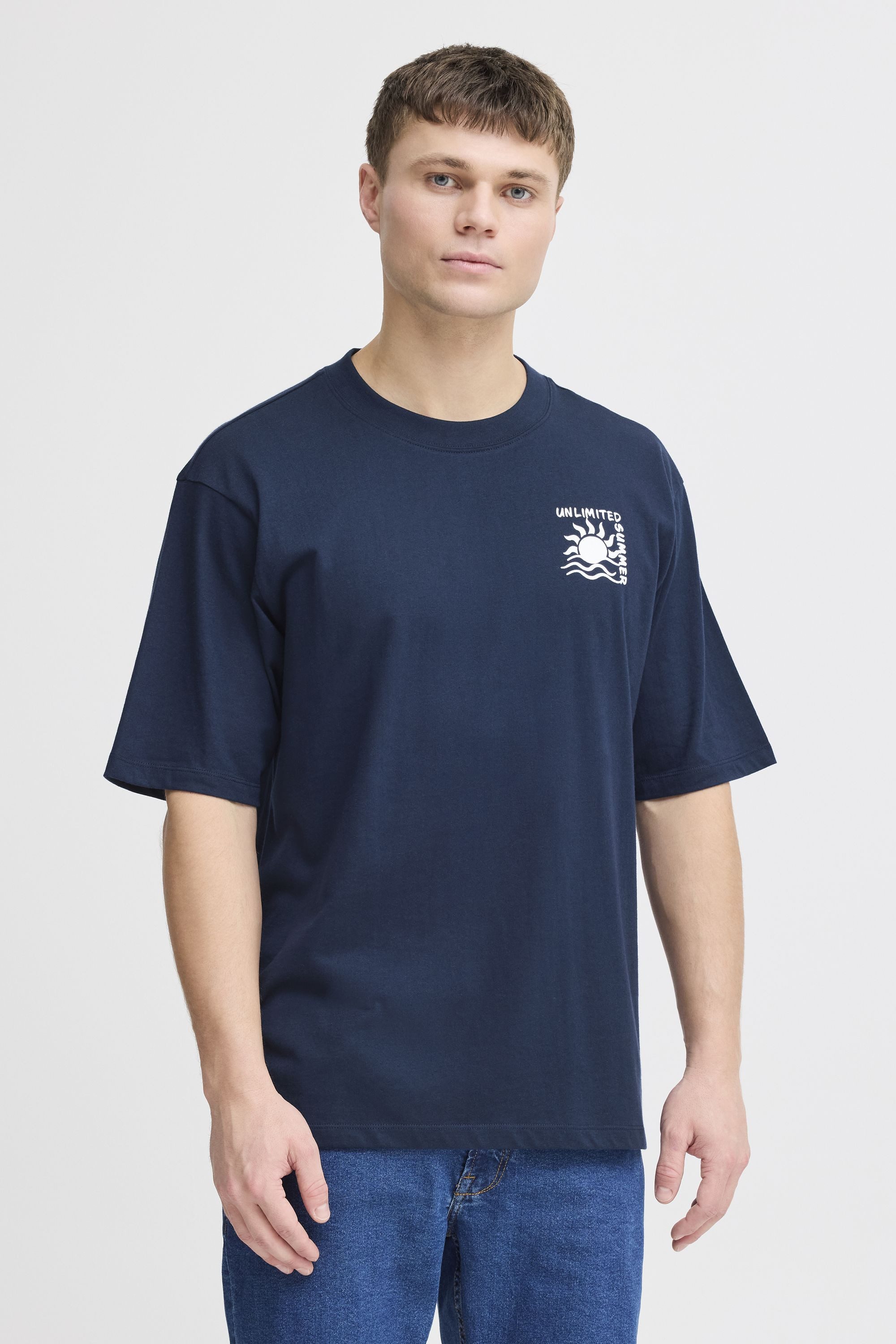 !Solid Rundhalsshirt SDOdaniel Modisches T-Shirt mit Backprint