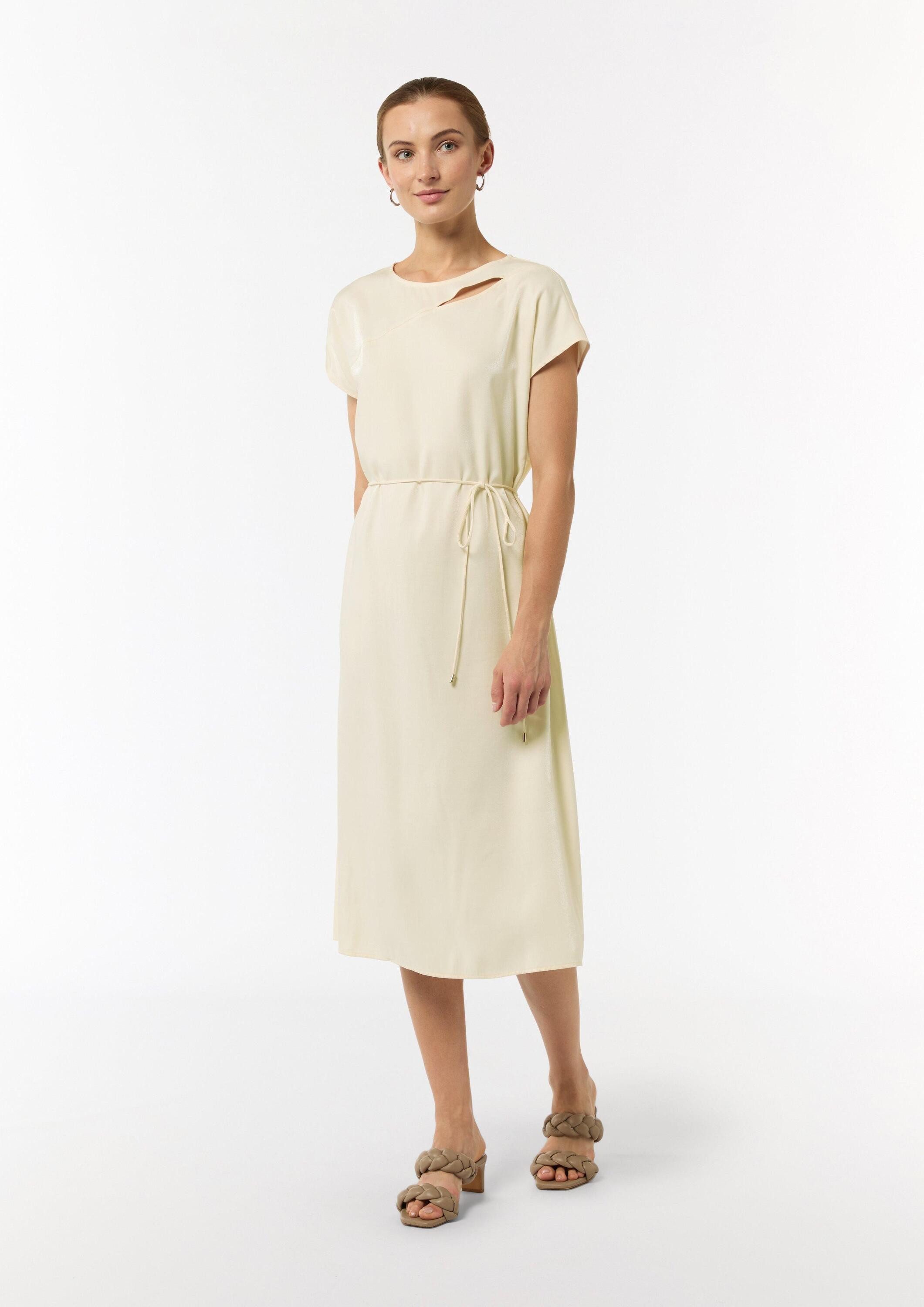 comma Midikleid Kleid Satinkleid mit überschnittener Schulter