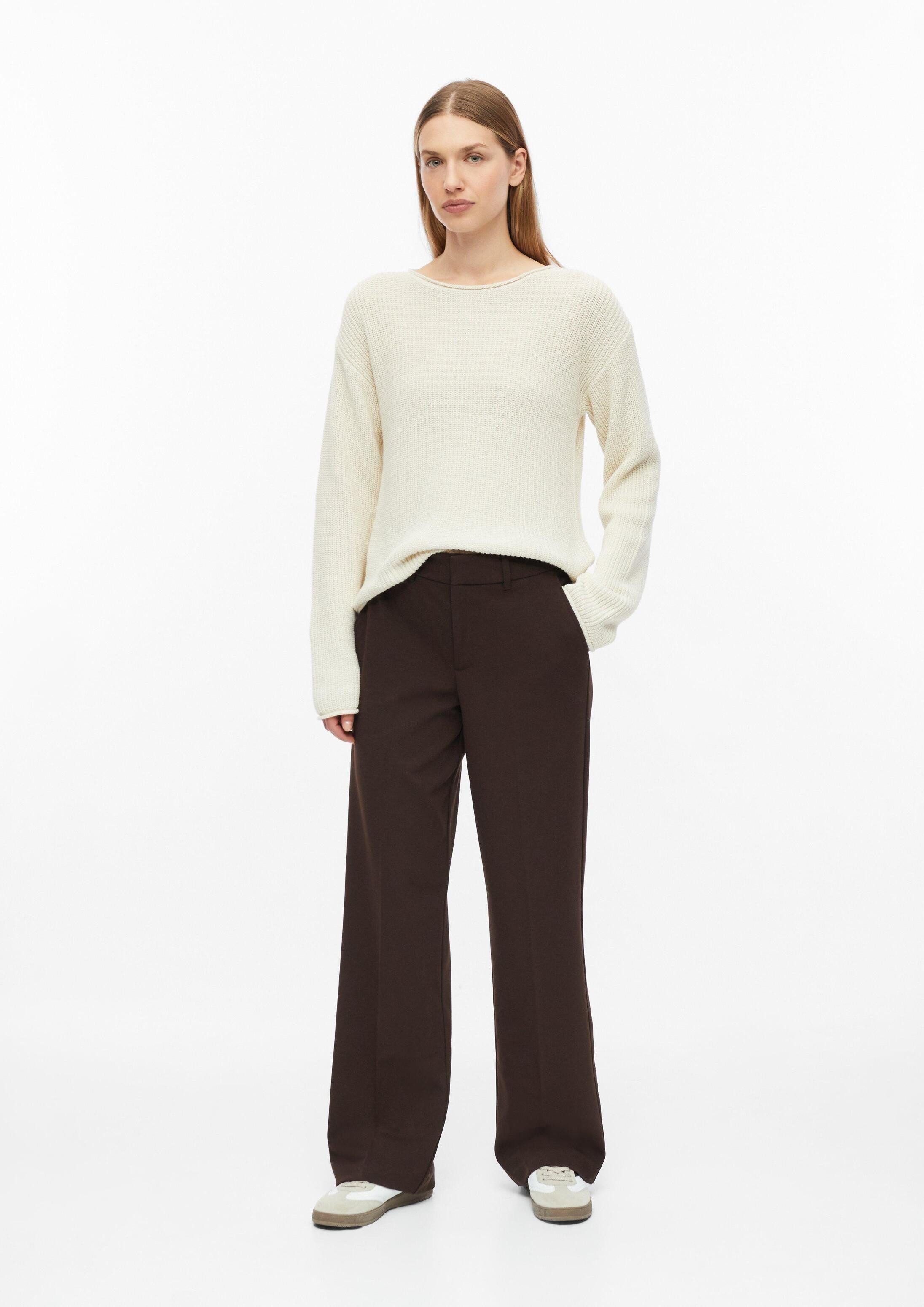 s.Oliver Chinos Hose Strukturierte Wide-Leg-Hose mit High Rise