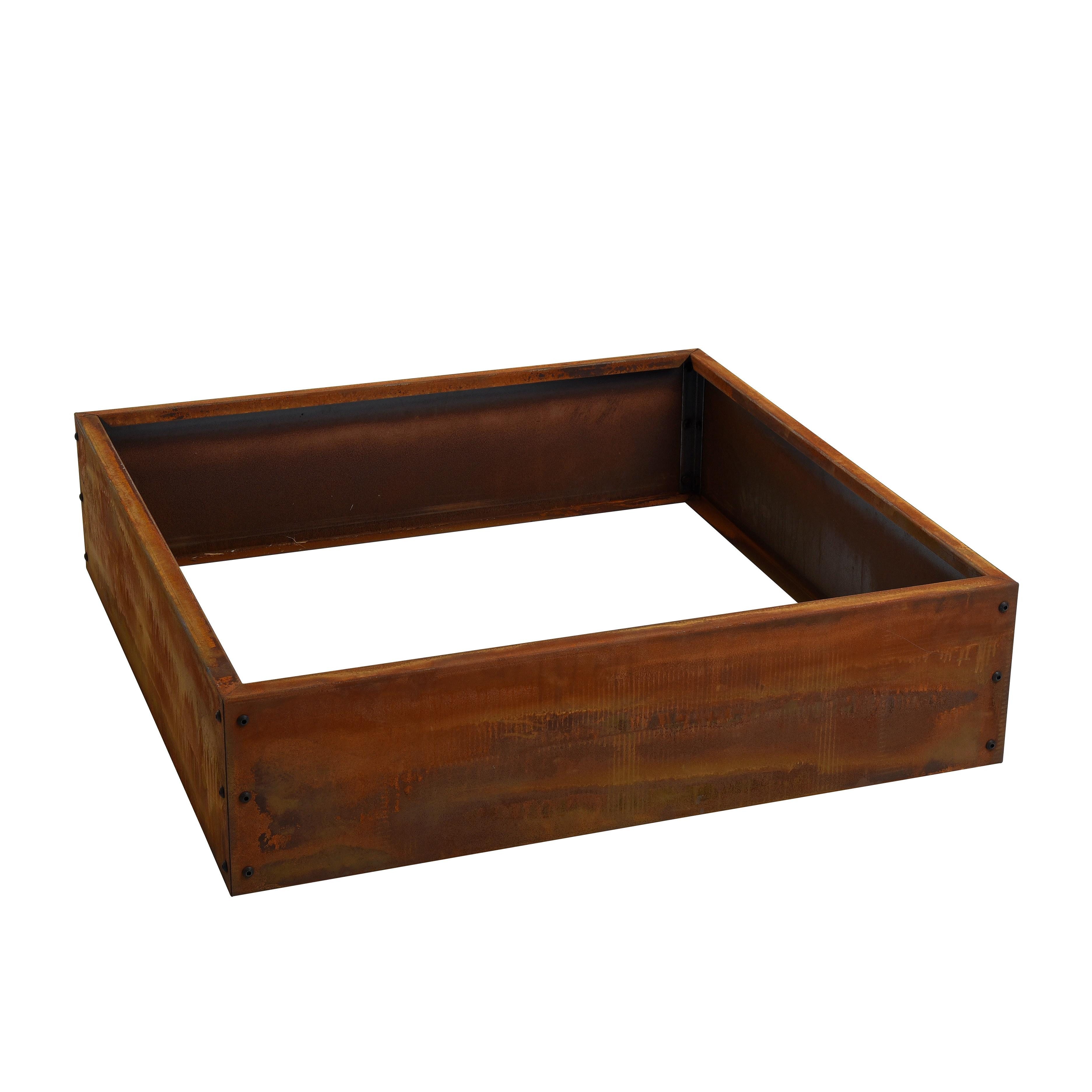 ESTEXO Beetumrandung Beeteinfassung Hochbeet 100x100x25 cm Edelrost Rost Cortenstahl
