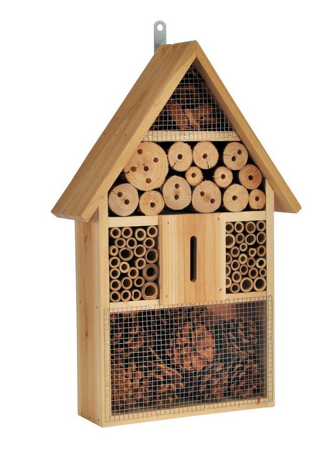 Spetebo Insektenhotel Insektenhotel "L" natur - 48 cm - Insektenhaus, (Stück, 1-St., großes Insektenhotel), Insektenhaus aus Holz zum Aufhängen