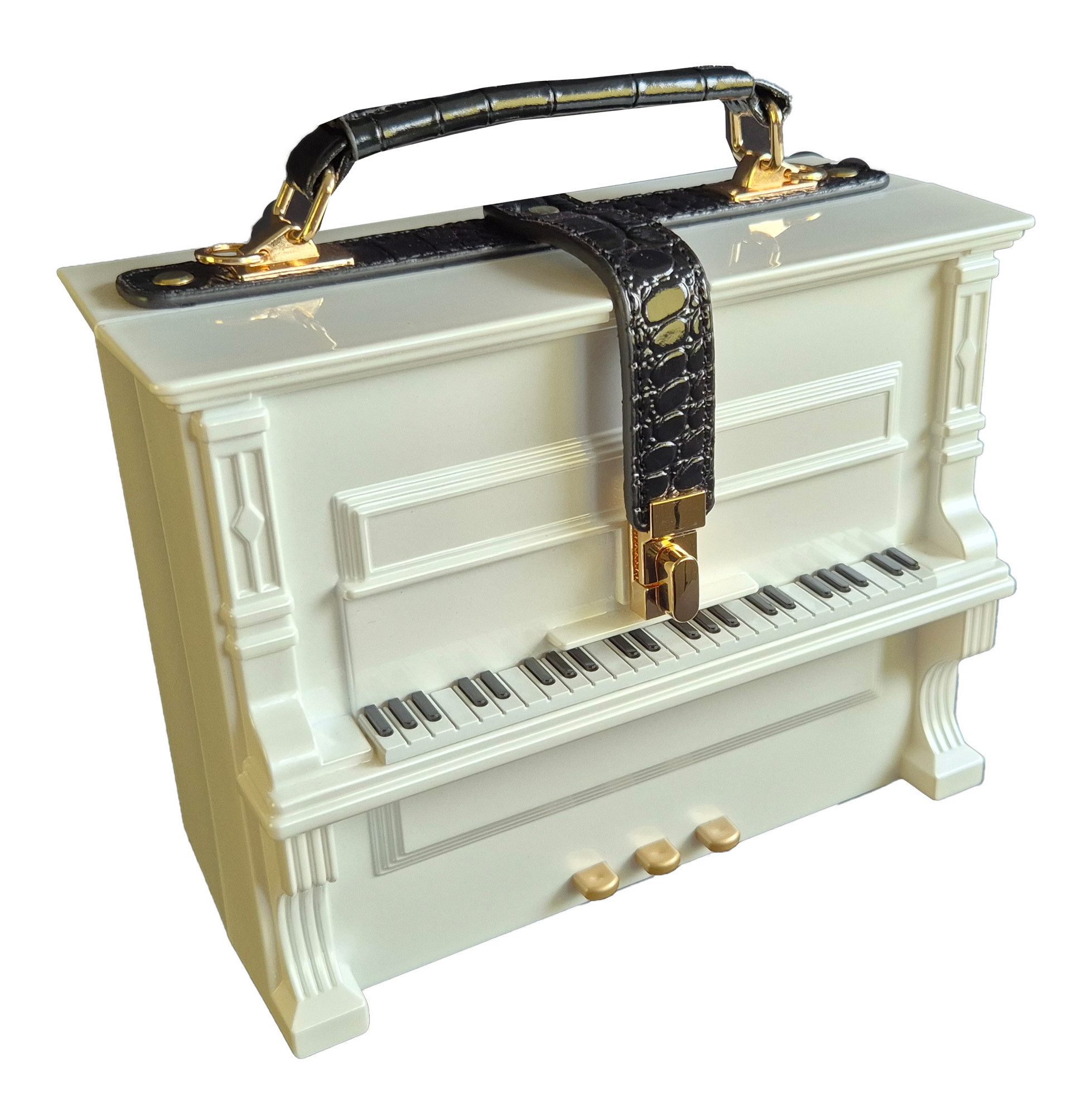 Einkaufszauber Abendtasche Designer Handtasche Klavier Schwarz oder Weiß -, perfekt geformt wie ein Klavier