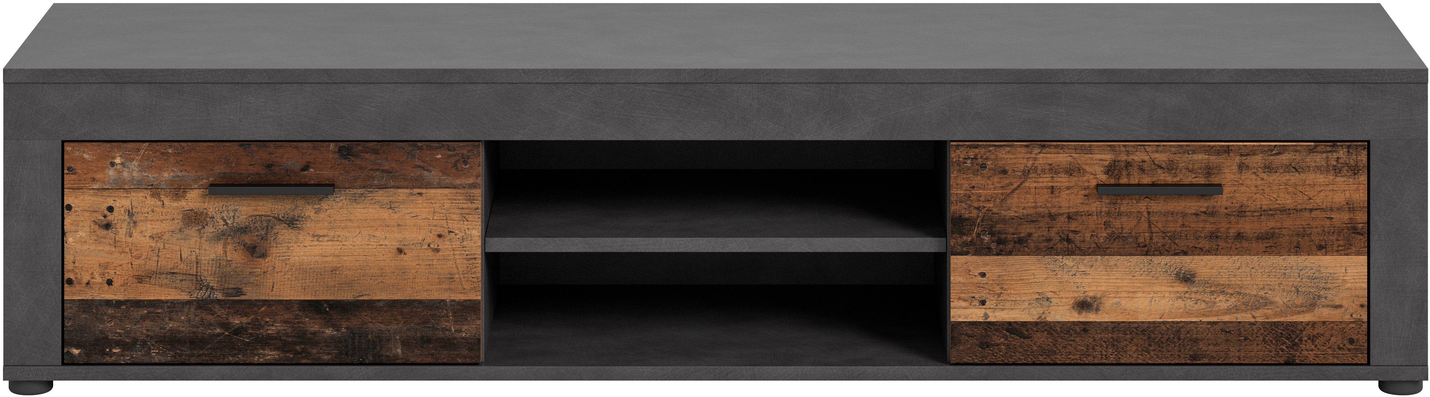 Home affaire Lowboard AOSTA, TOPSELLER!, Breite 160 cm, 2 Klappen, 2 offene Fächer (in verschiedenen Farbausführungen, individuell kombinierbar), TV-Board, Mediaboard, TV-Möbel, TV-Lowboard, Fernsehschrank, Sideboard