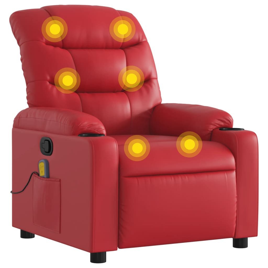 vidaXL Sessel Massagesessel Rot Kunstleder (1-St) günstig online kaufen