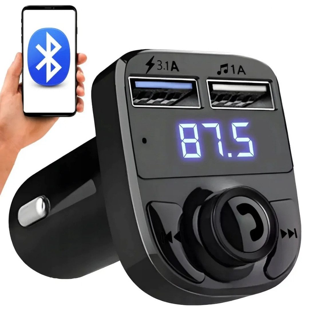 FM Sender Bluetooth 5.0 mit Ladegerät und USB-Anschlüssen KFZ-Transmitter