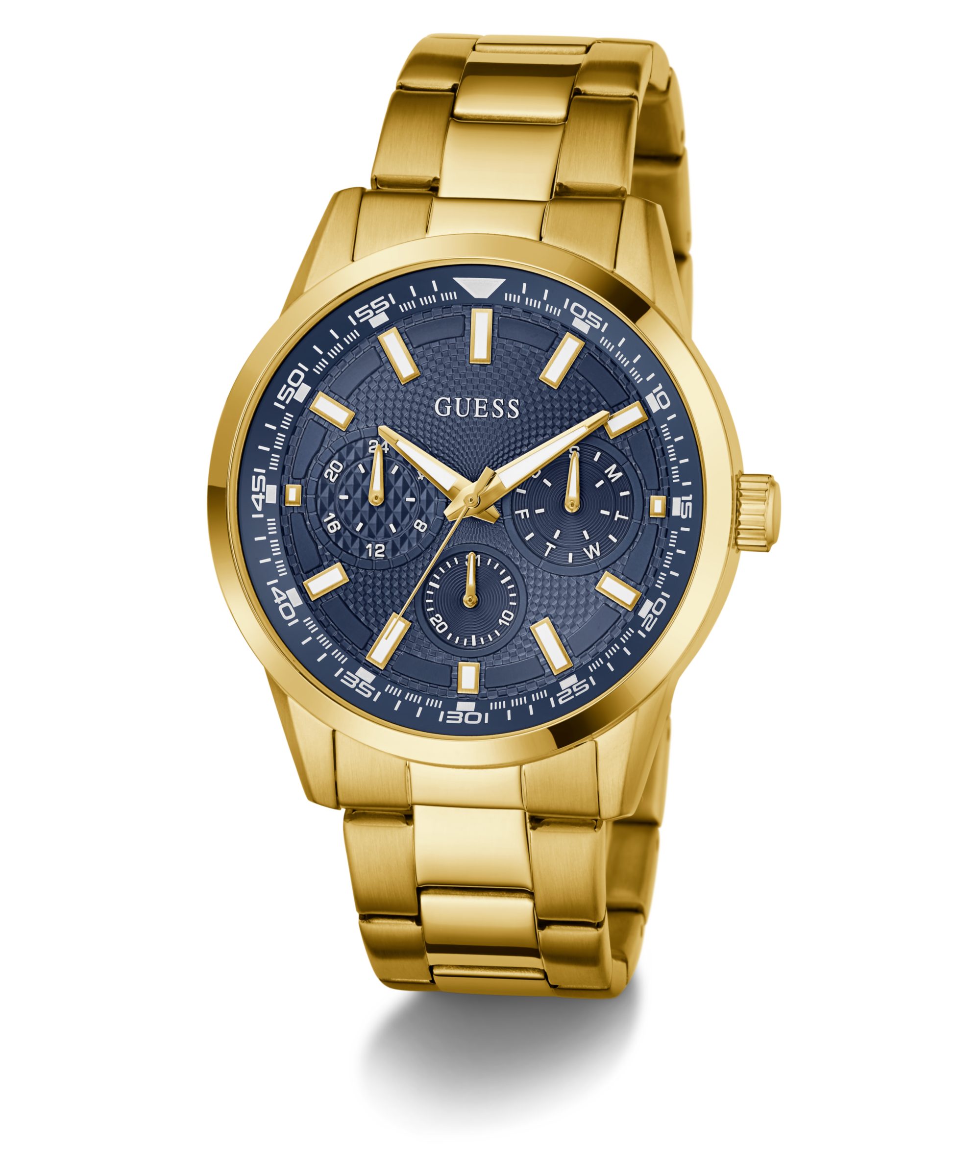 Guess Multifunktionsuhr TREY GW0963G2, Quarzuhr, Armbanduhr, Herrenuhr, Edelstahlarmband, Datum